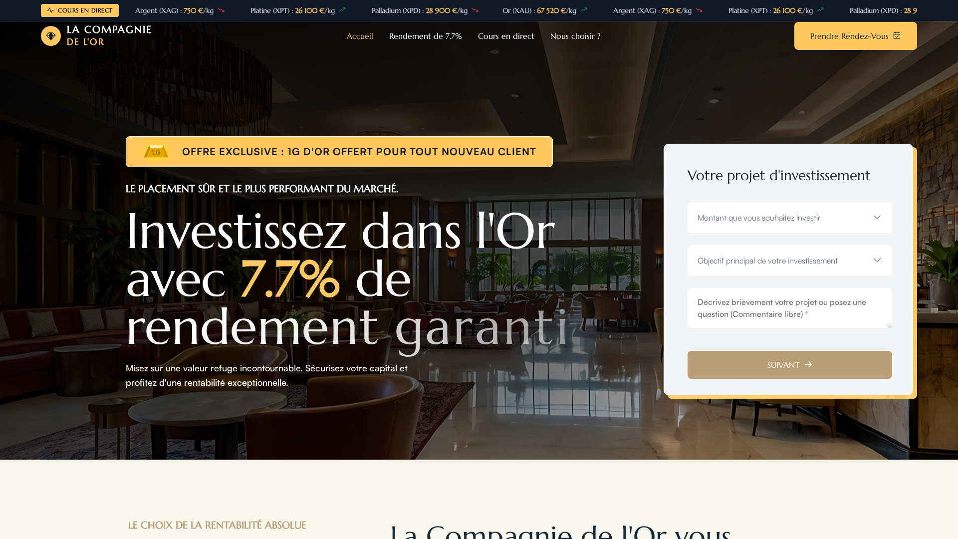 Screenshot of gold-compagnie.com