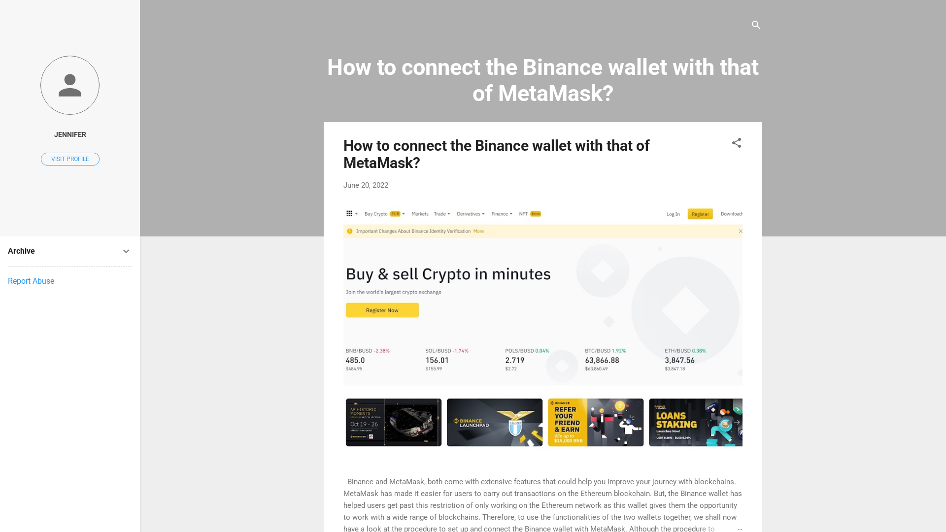 Screenshot of binancewallett.blogspot.com
