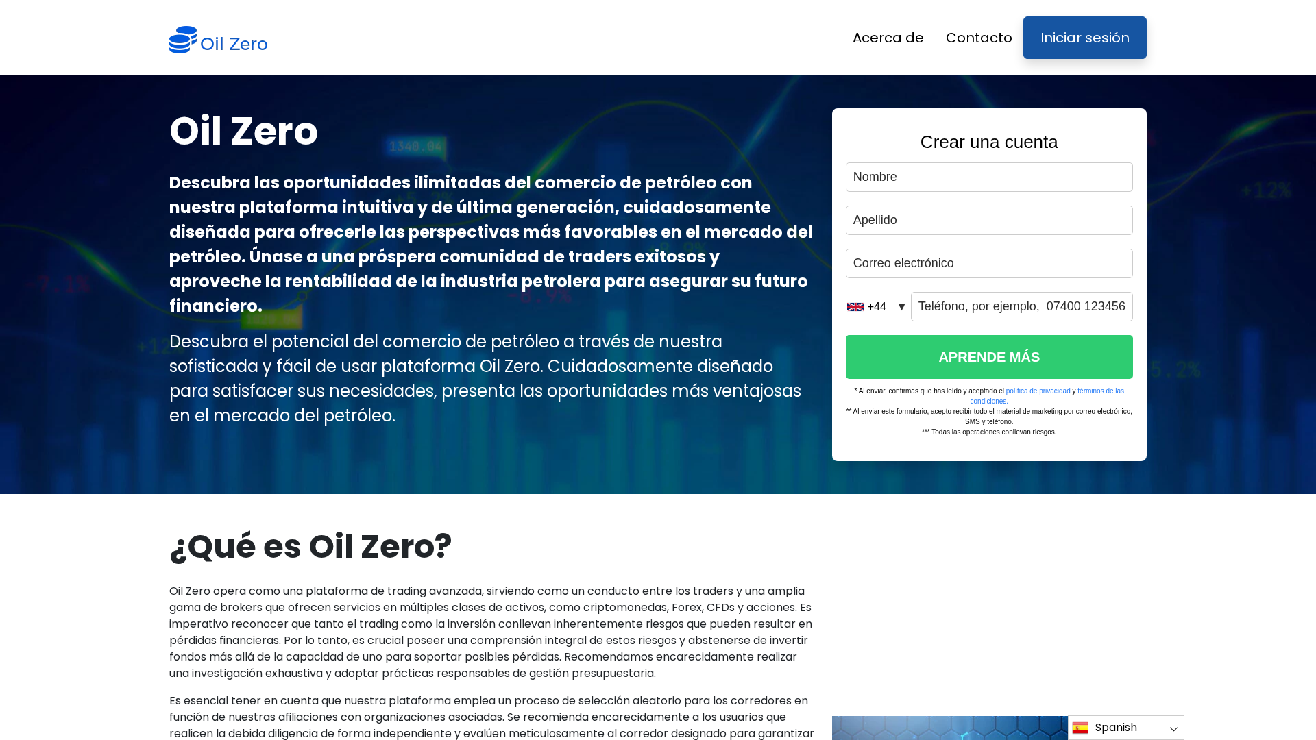 Screenshot of oil-zero.app