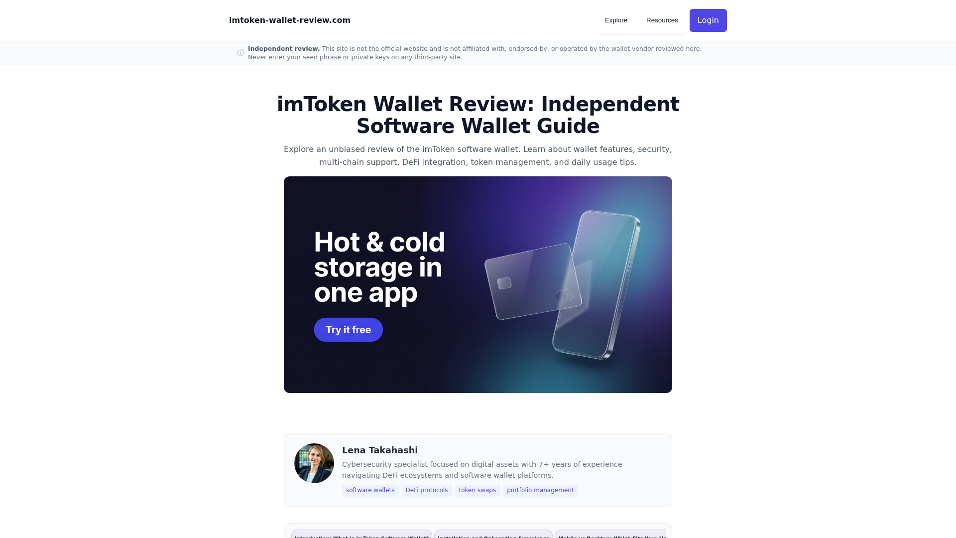 Screenshot of imtoken-wallet-review.com