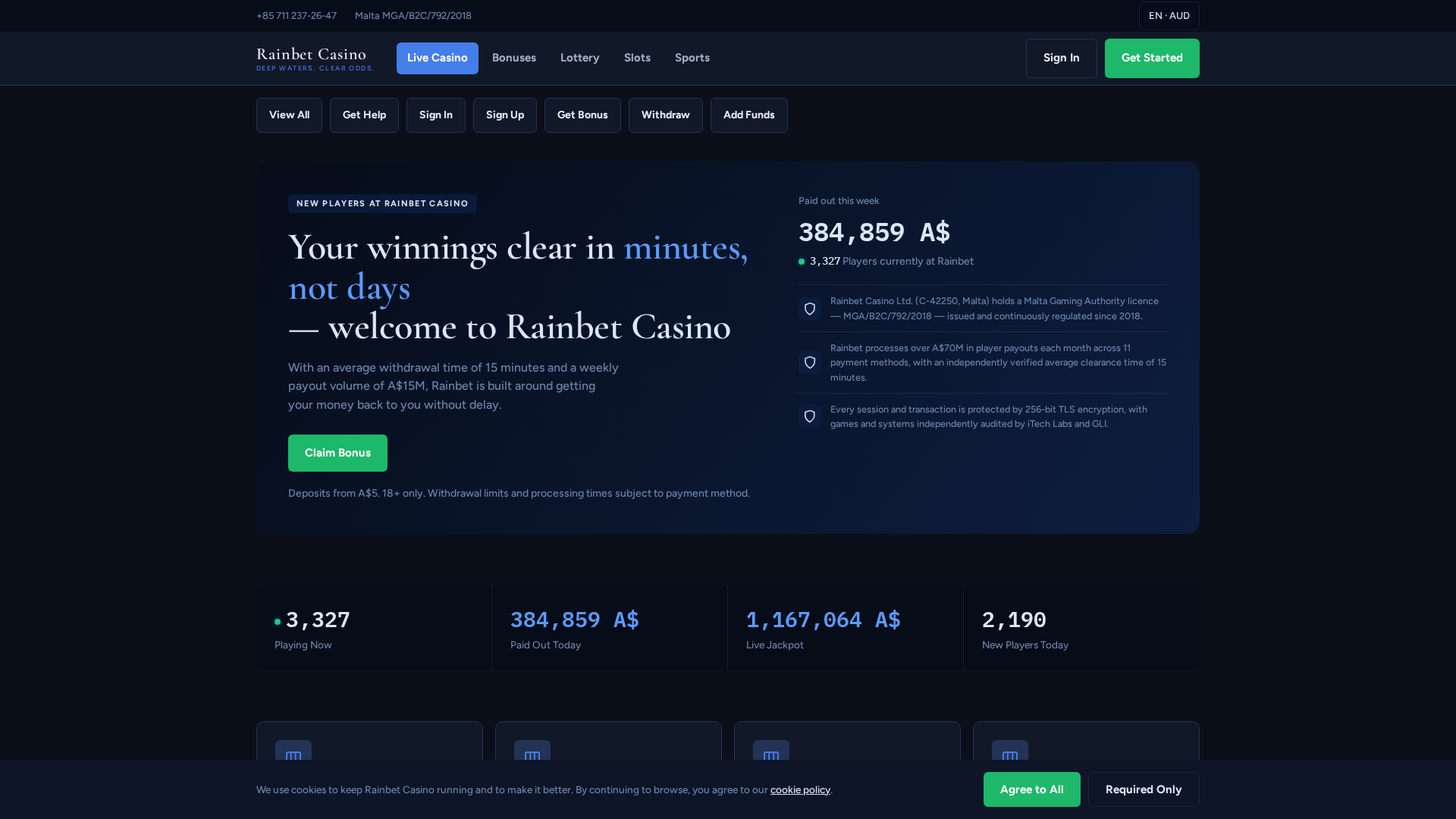 Screenshot of rainbet-pokies.org