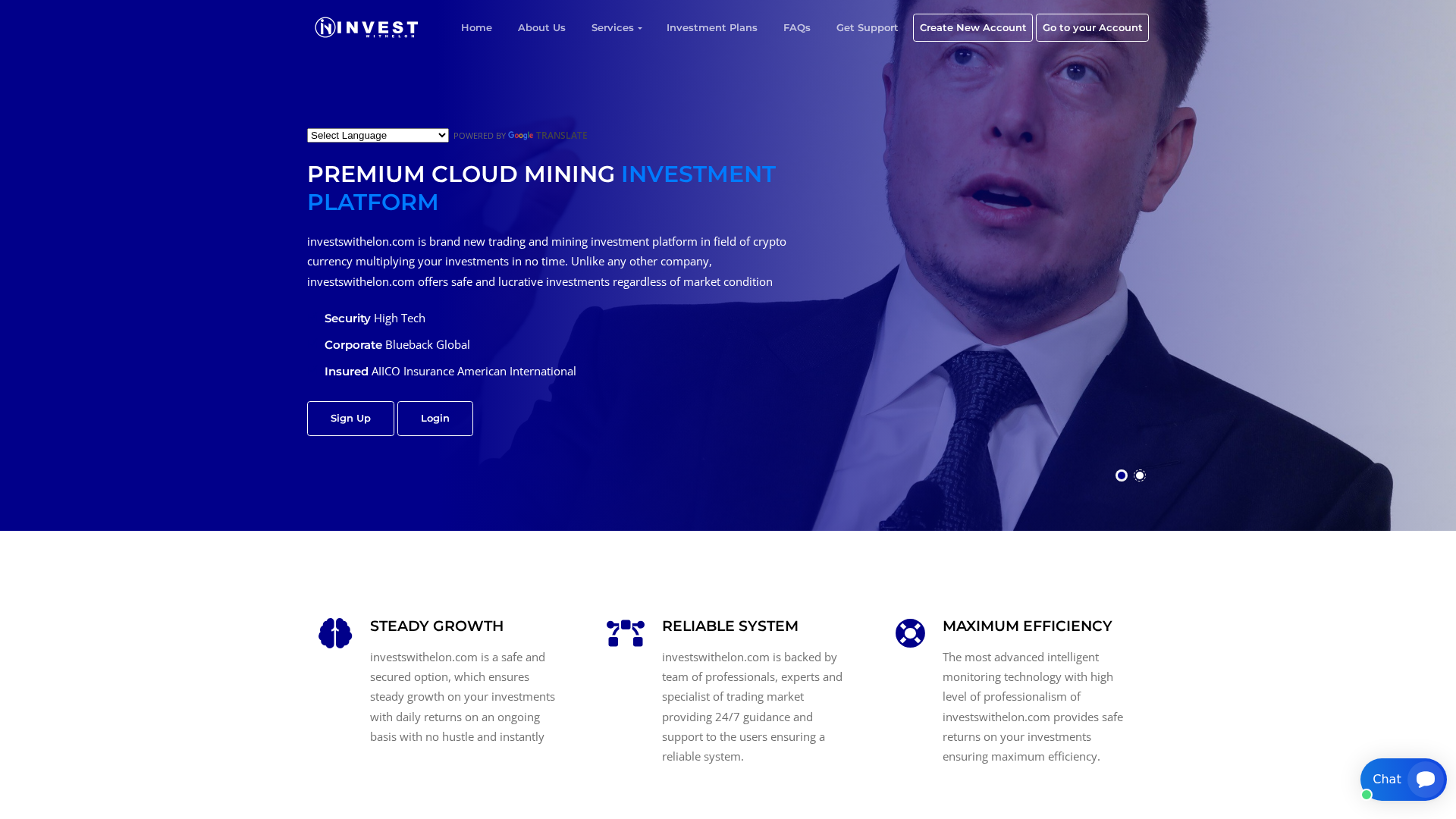 Screenshot of investswithelon.com