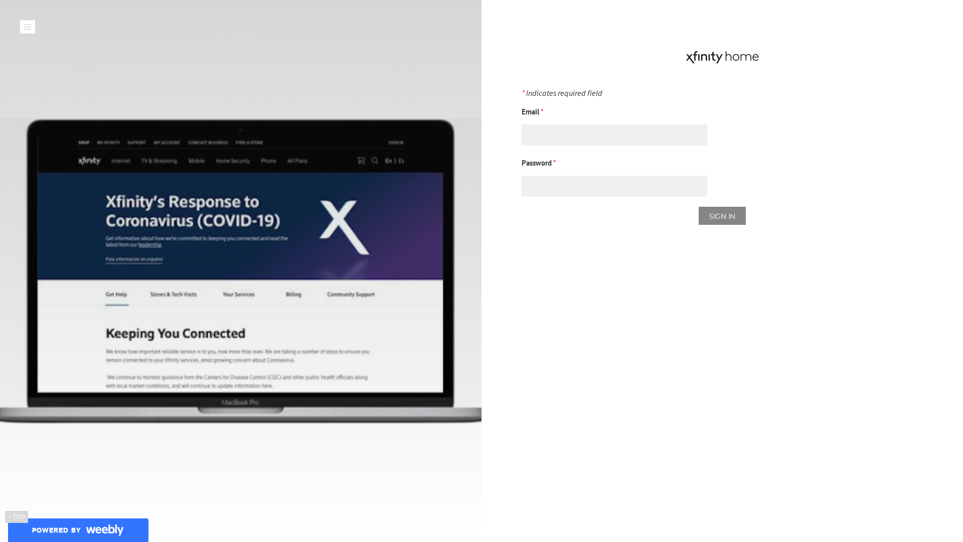 Screenshot of comcastmailnet.weebly.com