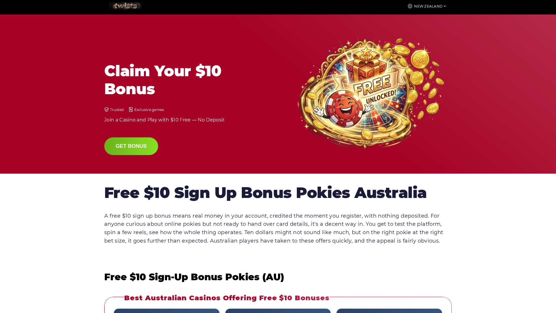 Screenshot of freespins-10-signup.com