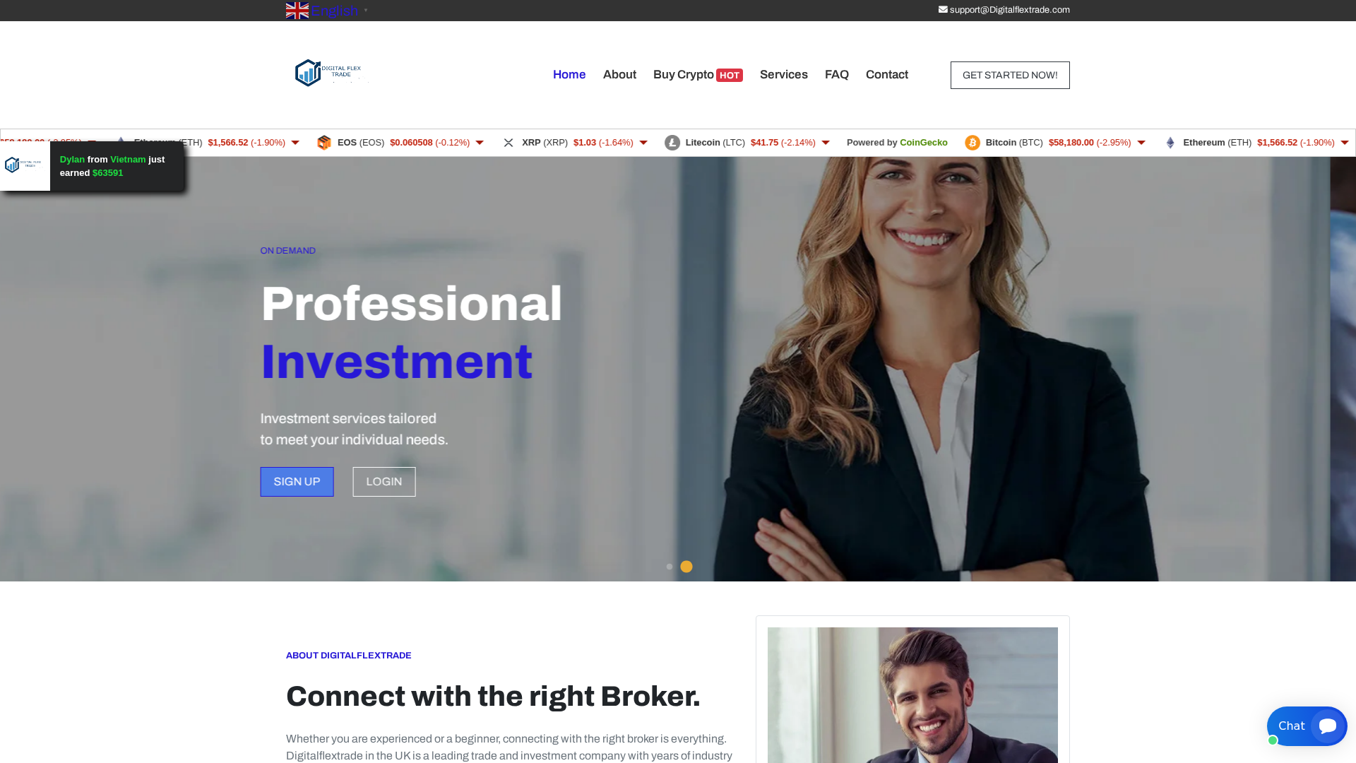 Screenshot of digitalflextrade.com