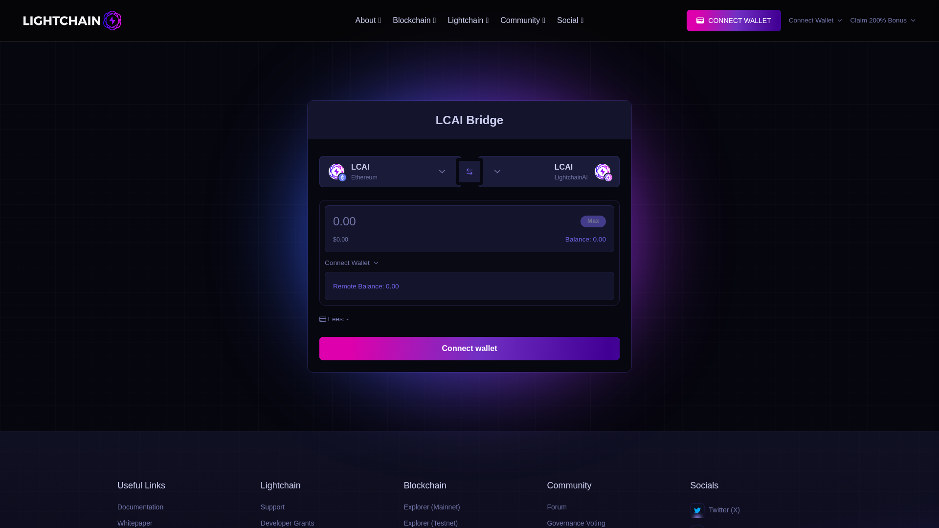 Screenshot of bridge-lightchain.online