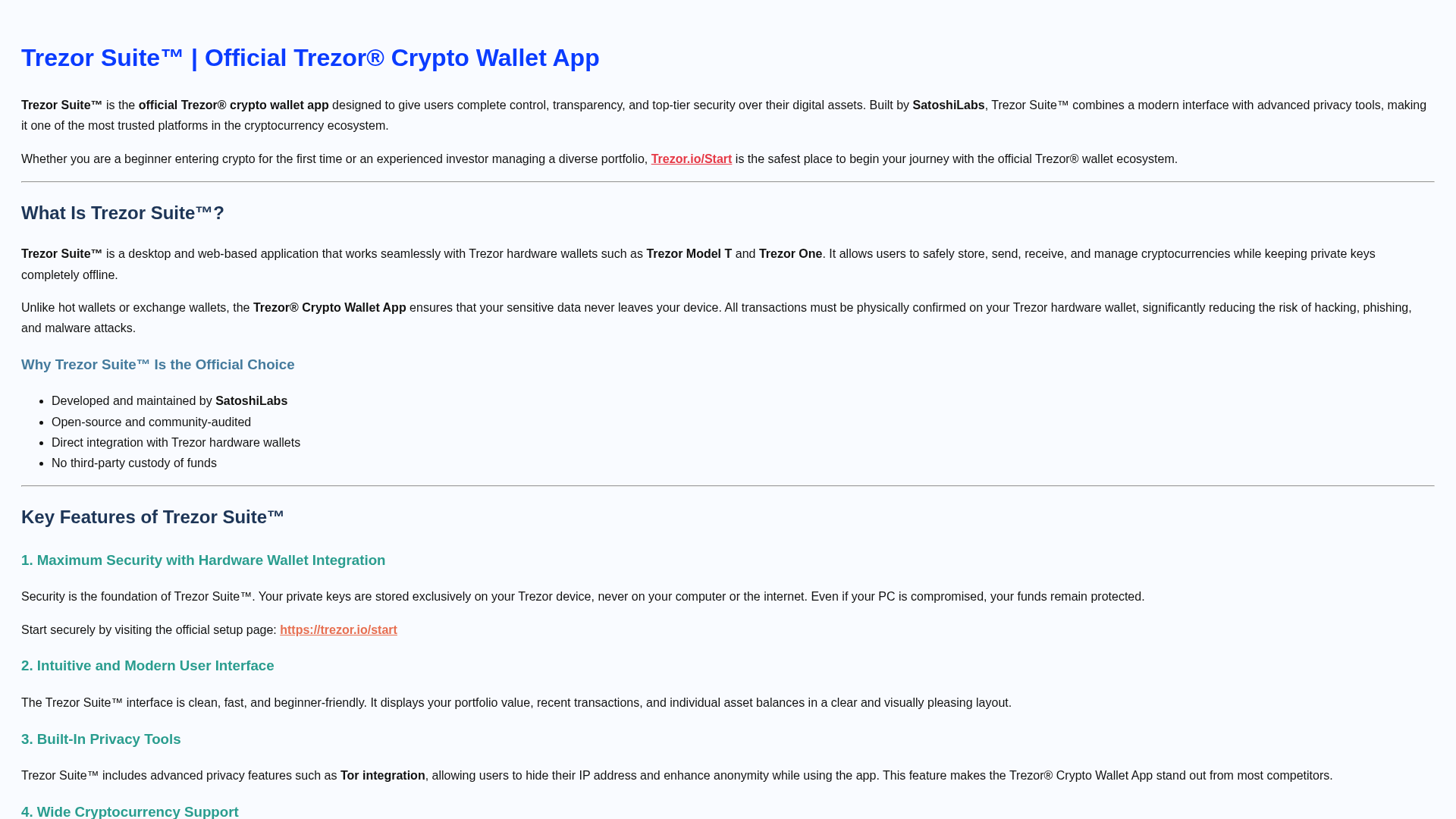Screenshot of helptrezor-suite.wasmer.app