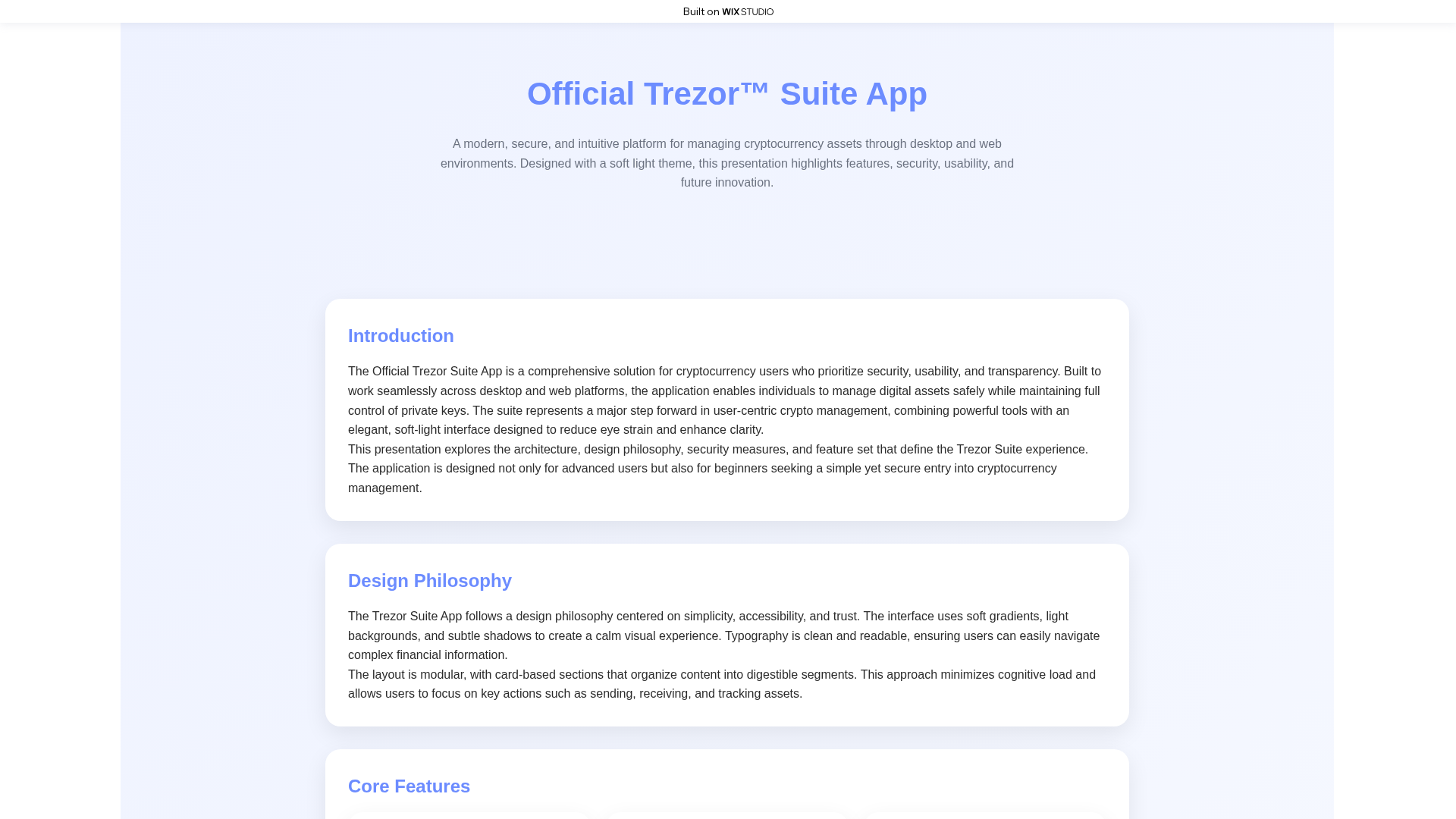 Screenshot of suitetresor.wixstudio.com