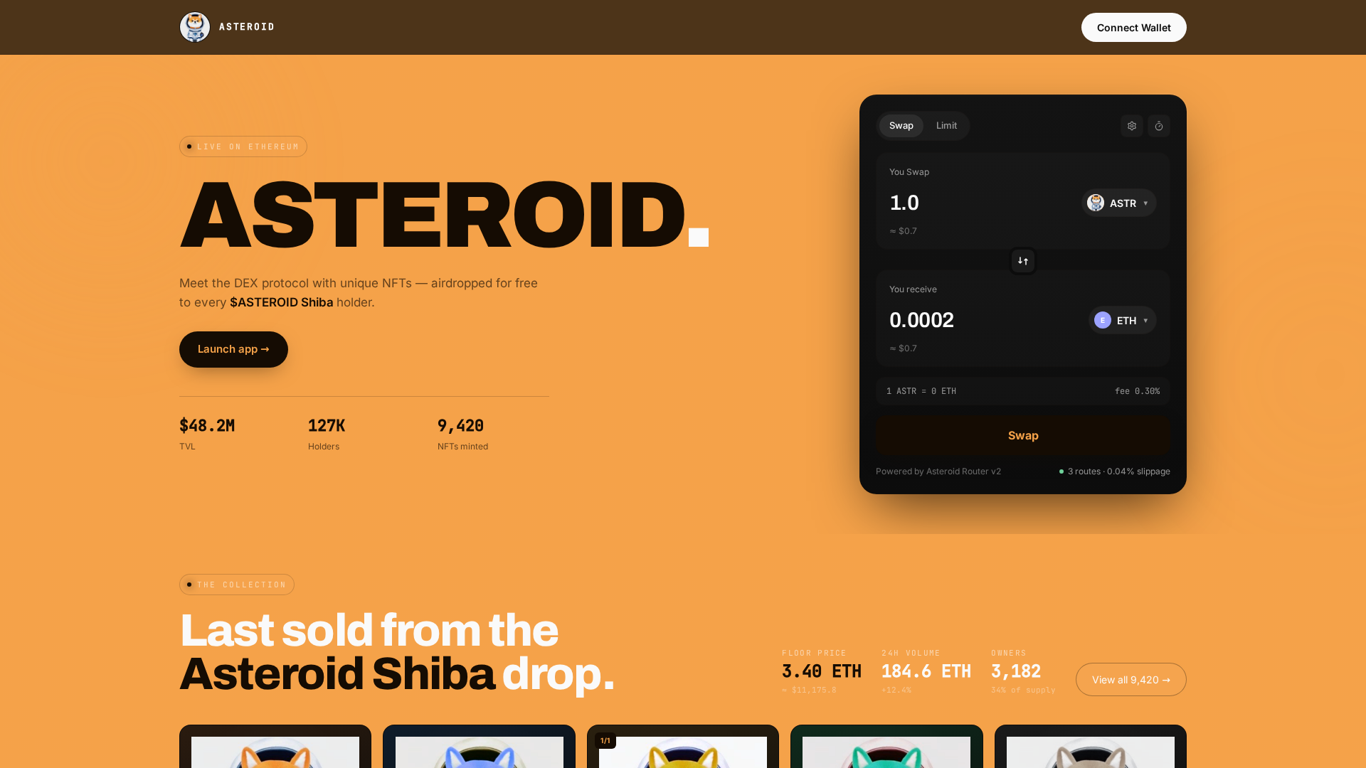 Screenshot of asteroshib.com