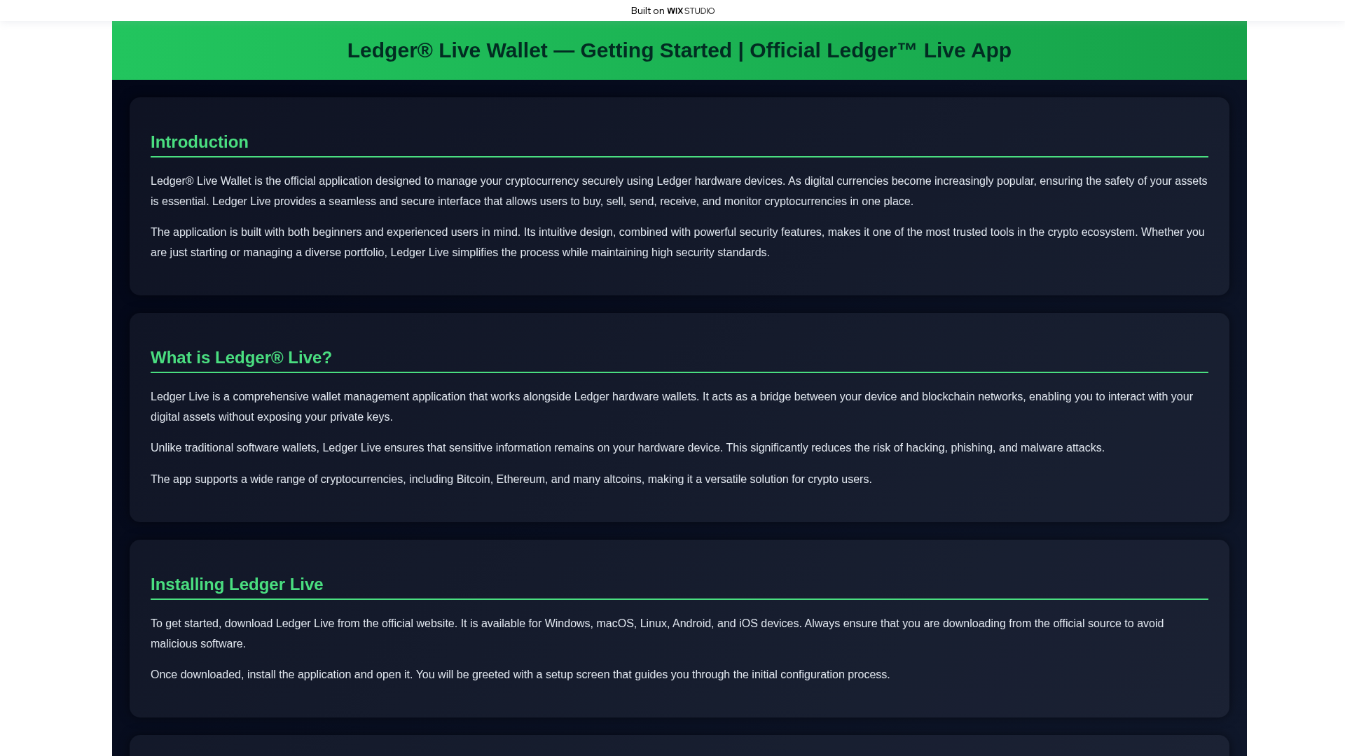 Screenshot of startsledgor.wixstudio.com