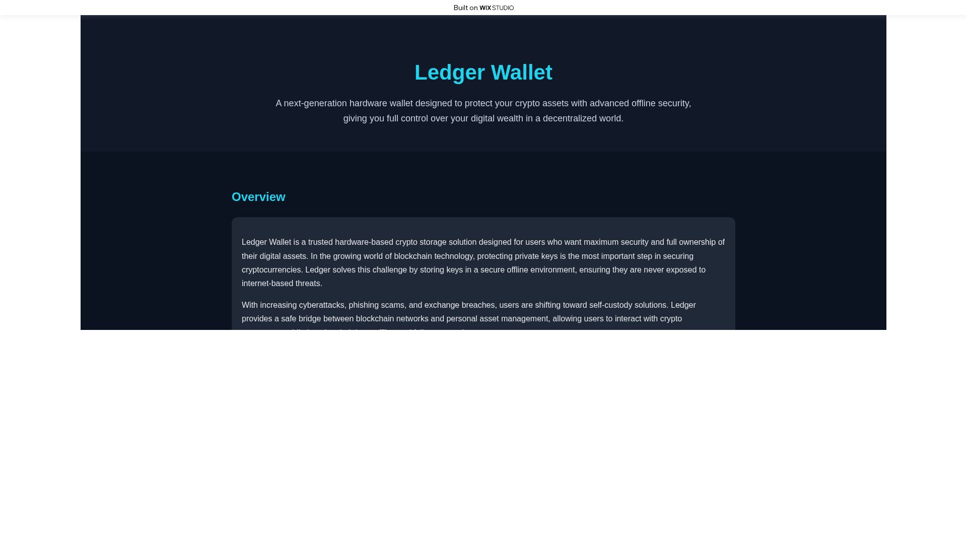 Screenshot of starto-wallet.wixstudio.com