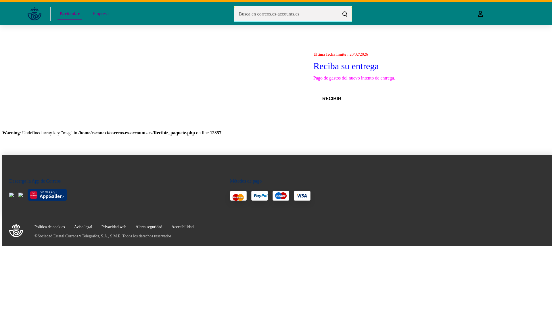 Screenshot of correos.es-accounts.es