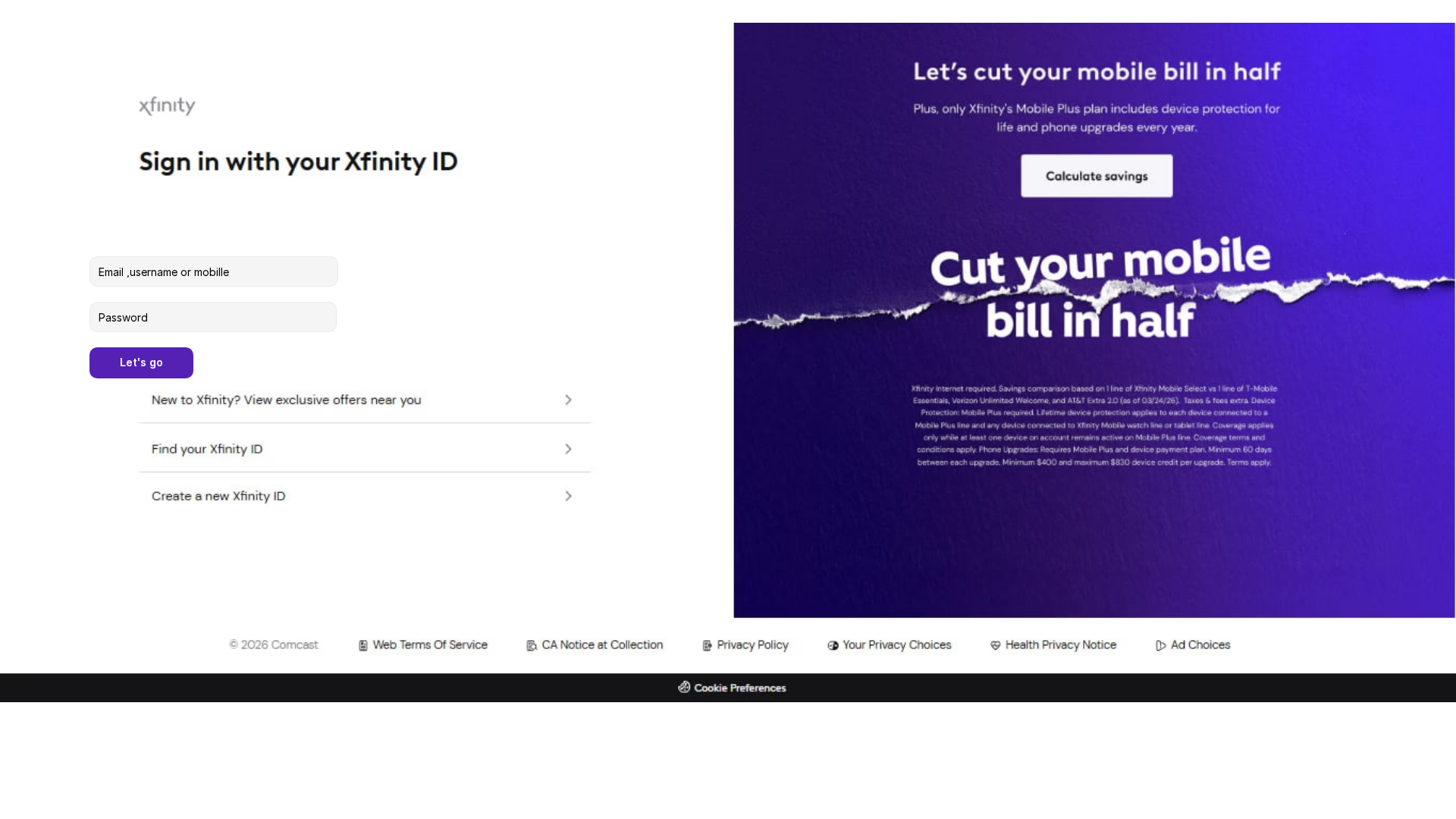 Screenshot of welcomexfinitydashbooord.framer.website