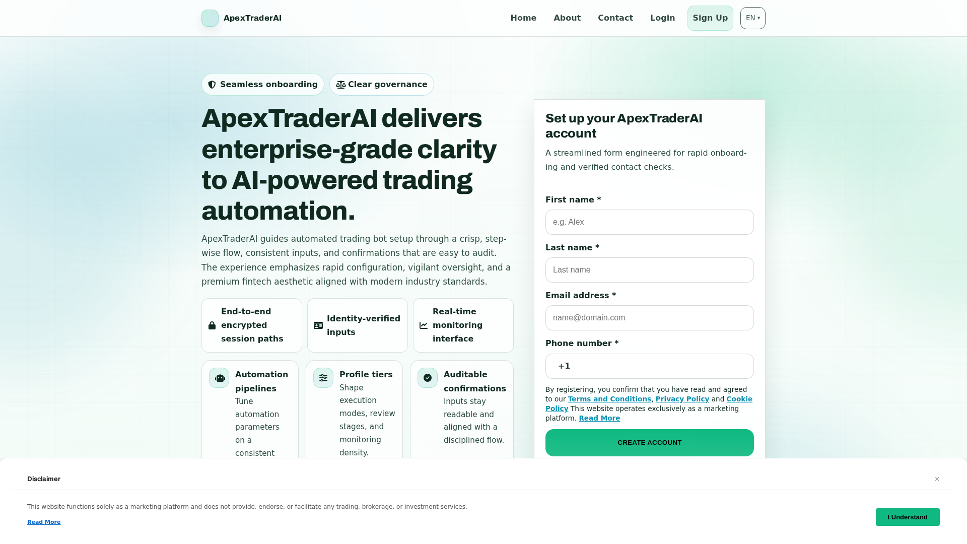 Screenshot of apextraderai.shop