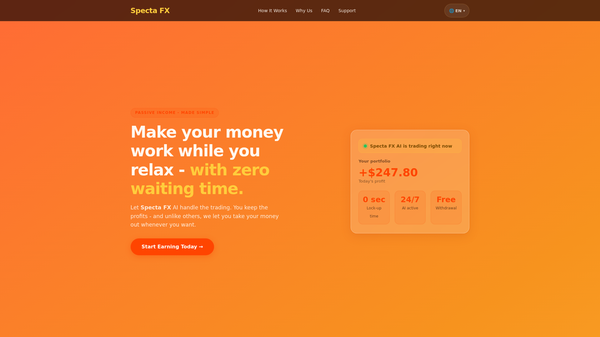 Screenshot of spectafx.net