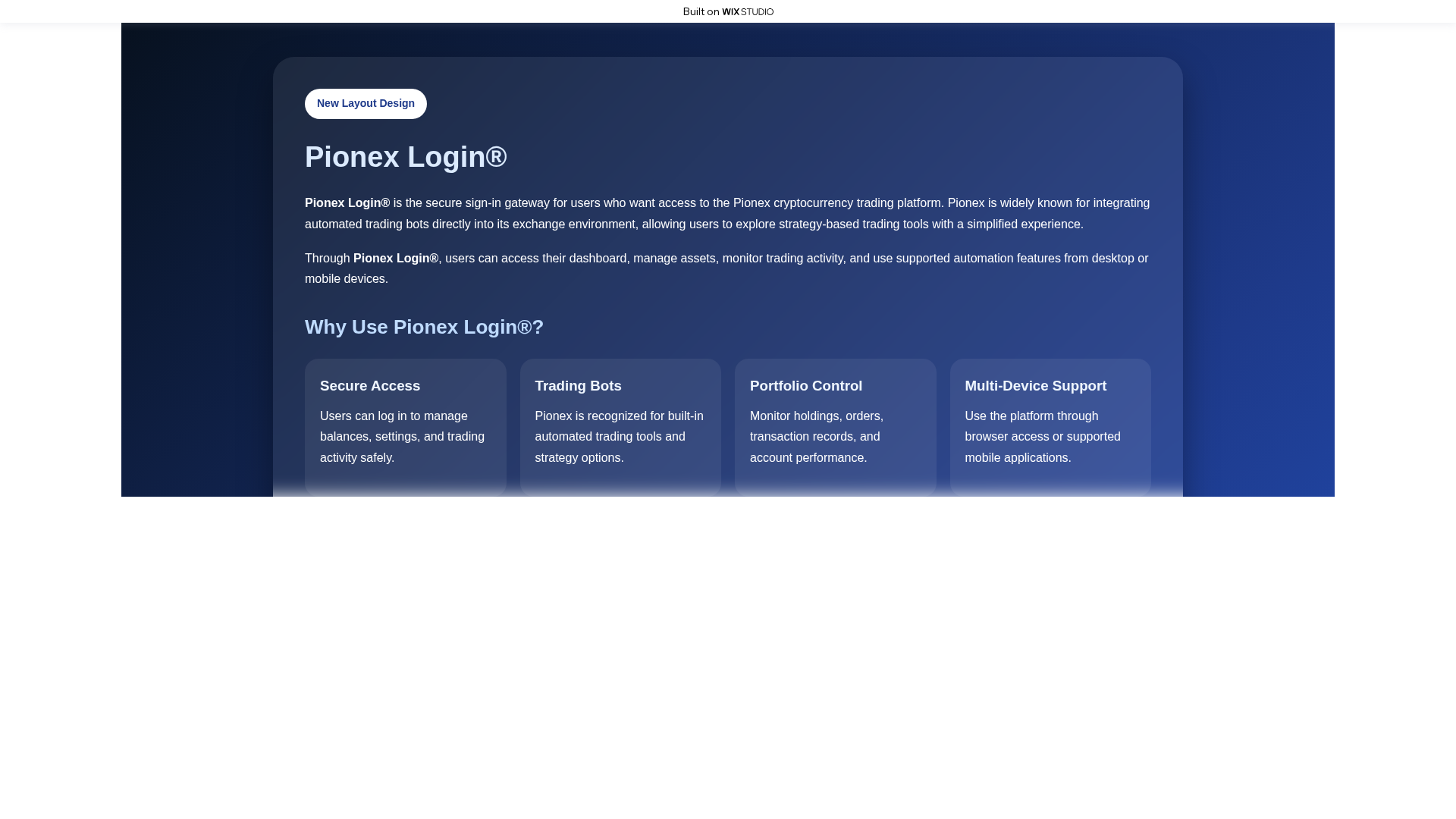 Screenshot of pionuex.wixstudio.com