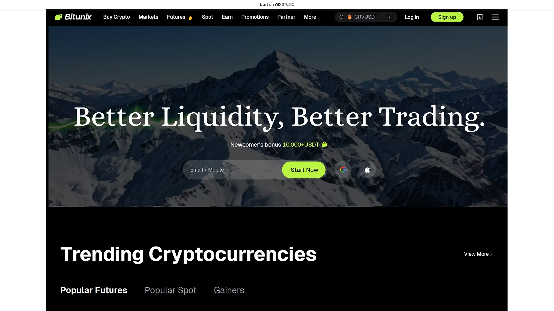 Screenshot of us-bitunixx.wixstudio.com