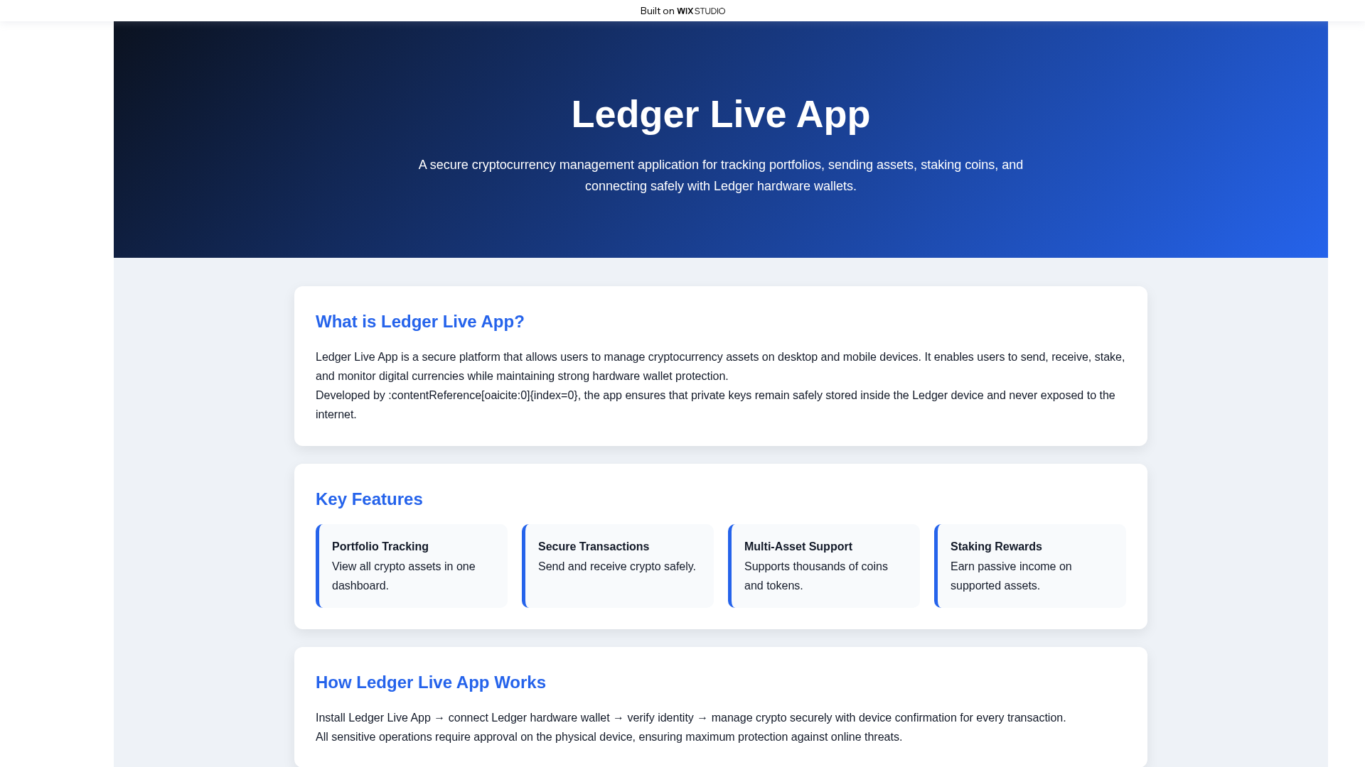 Screenshot of liveapp-leger.wixstudio.com