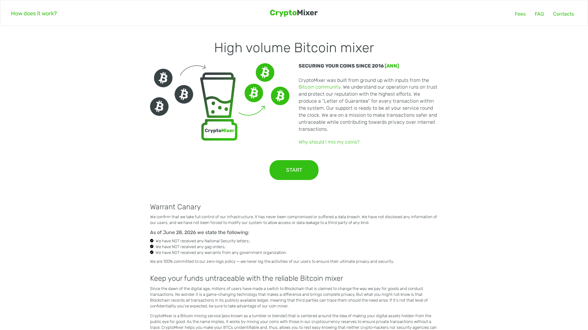 Screenshot of cryptomixer.cash