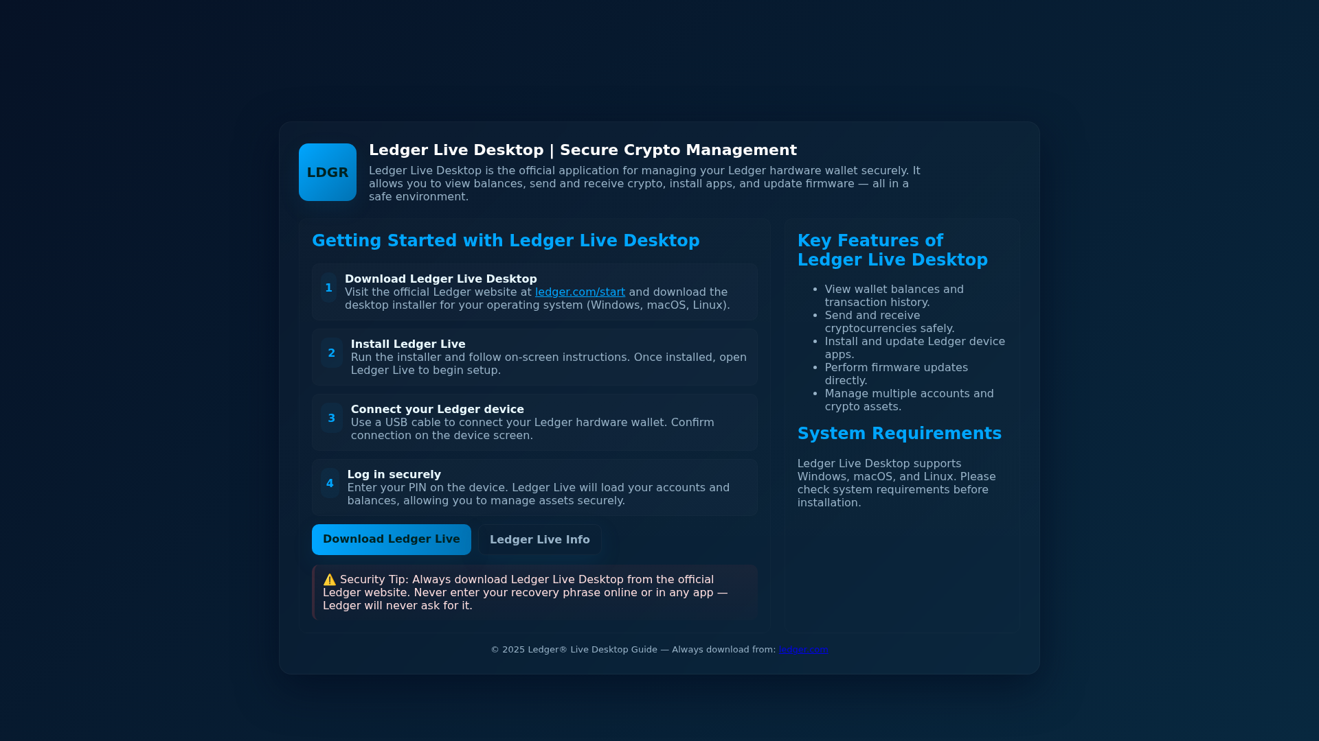 Screenshot of ldger-livedesktop.pages.dev