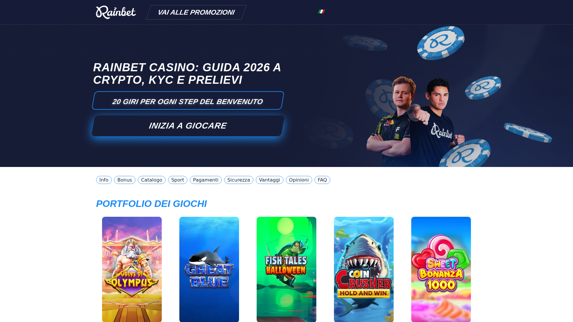 Screenshot of rainbet-casino.co.it