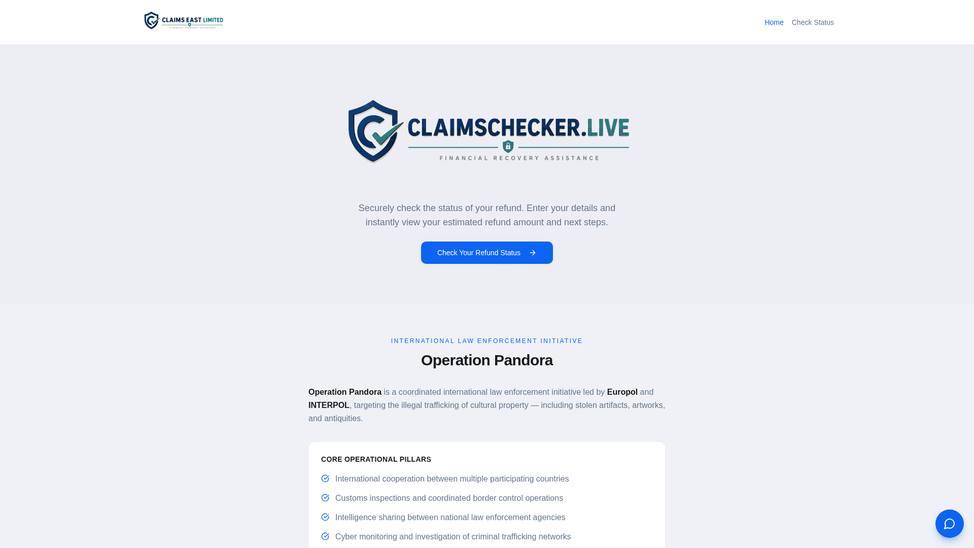 Screenshot of claimschecker.live