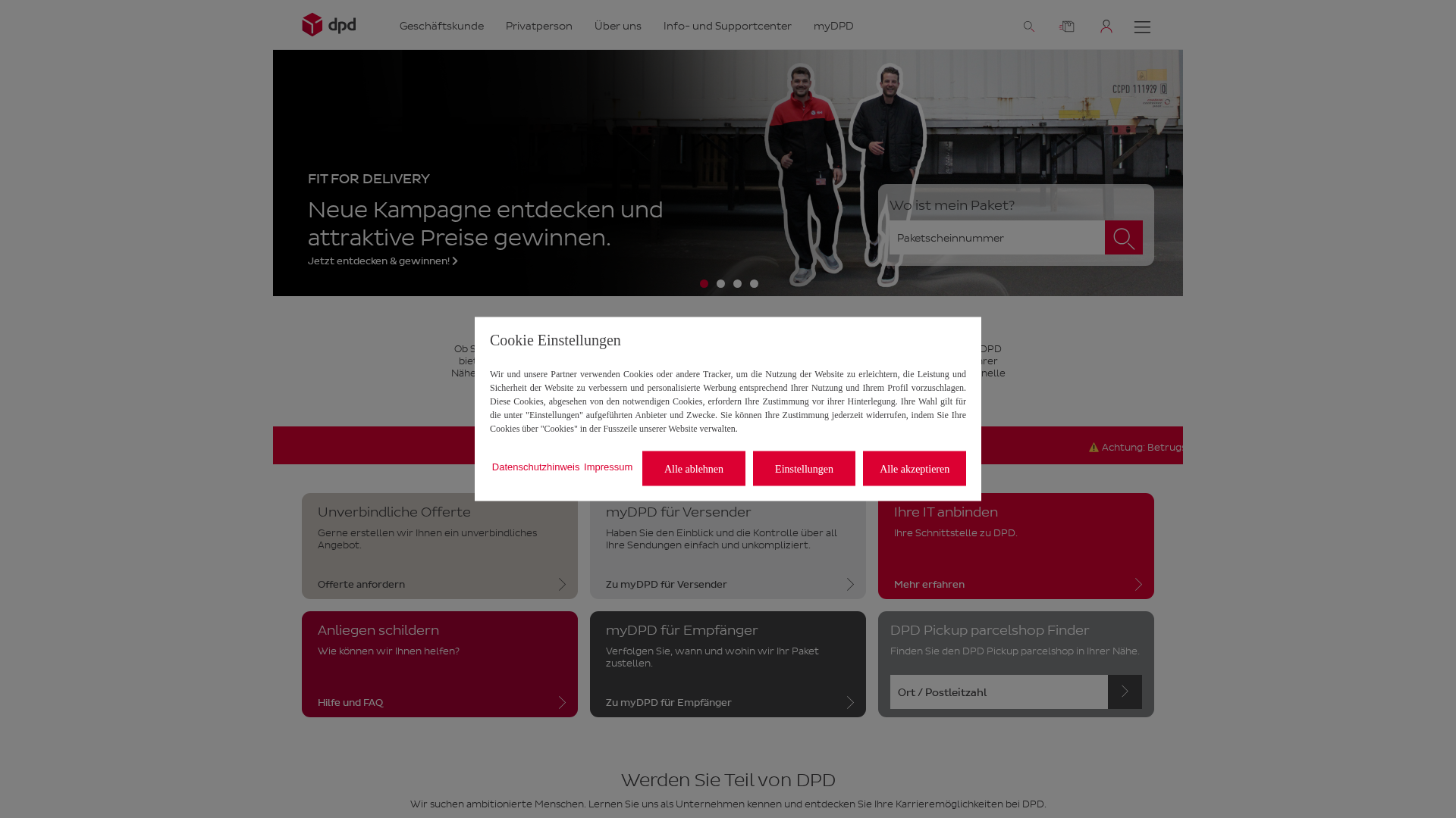 Screenshot of dpd.ch-postl.com