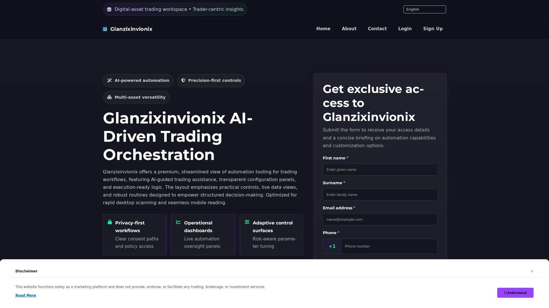 Screenshot of glanzixinvionix.click