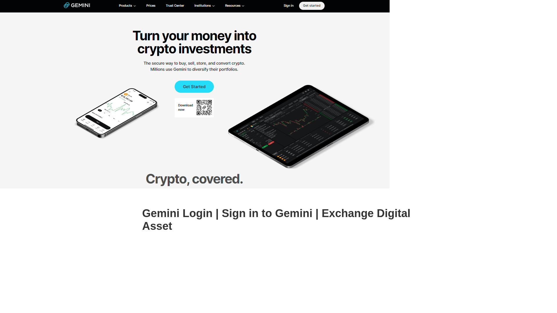 Screenshot of geminiloginm.webflow.io