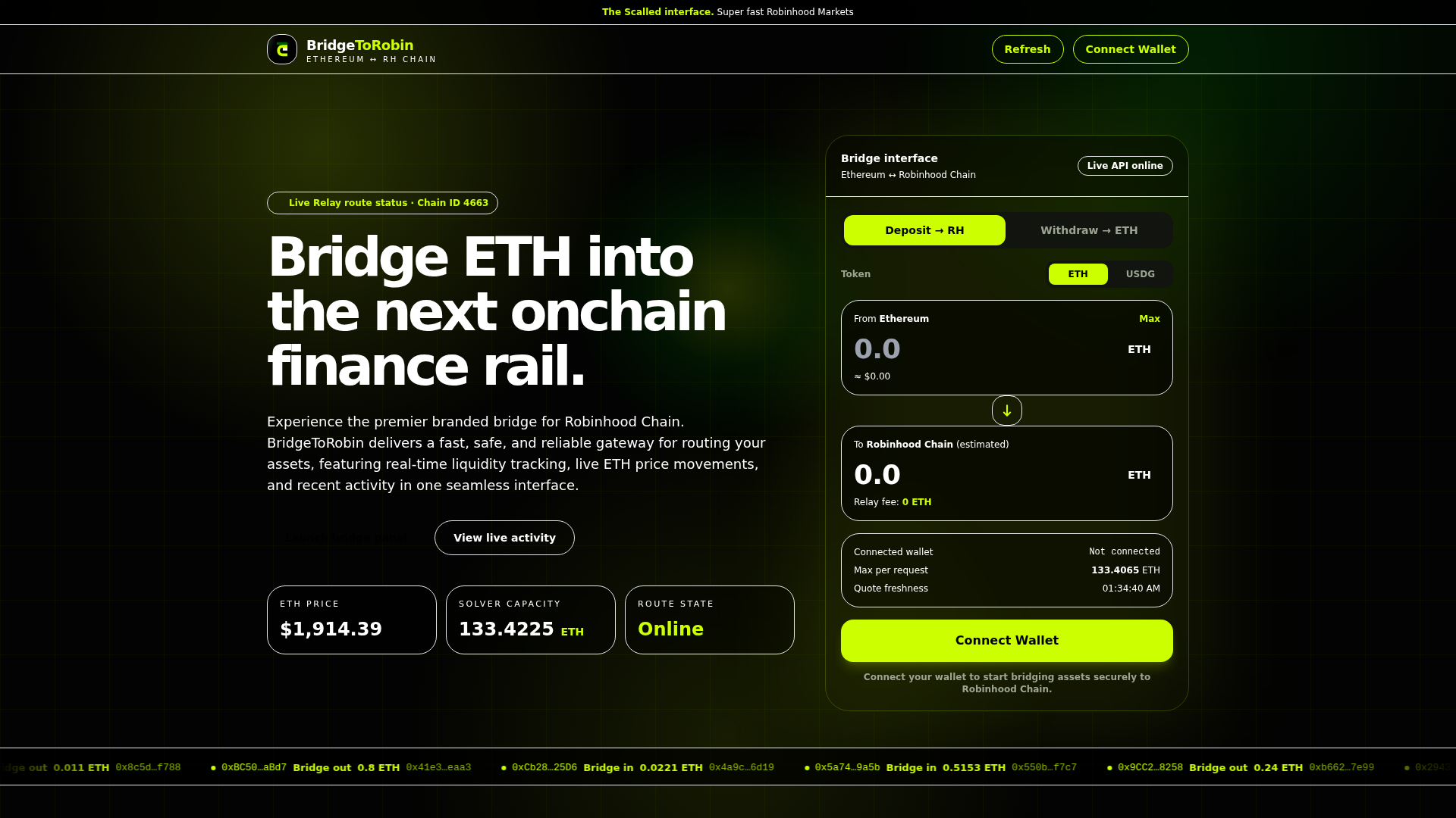 Screenshot of node.bridgeinformations.com