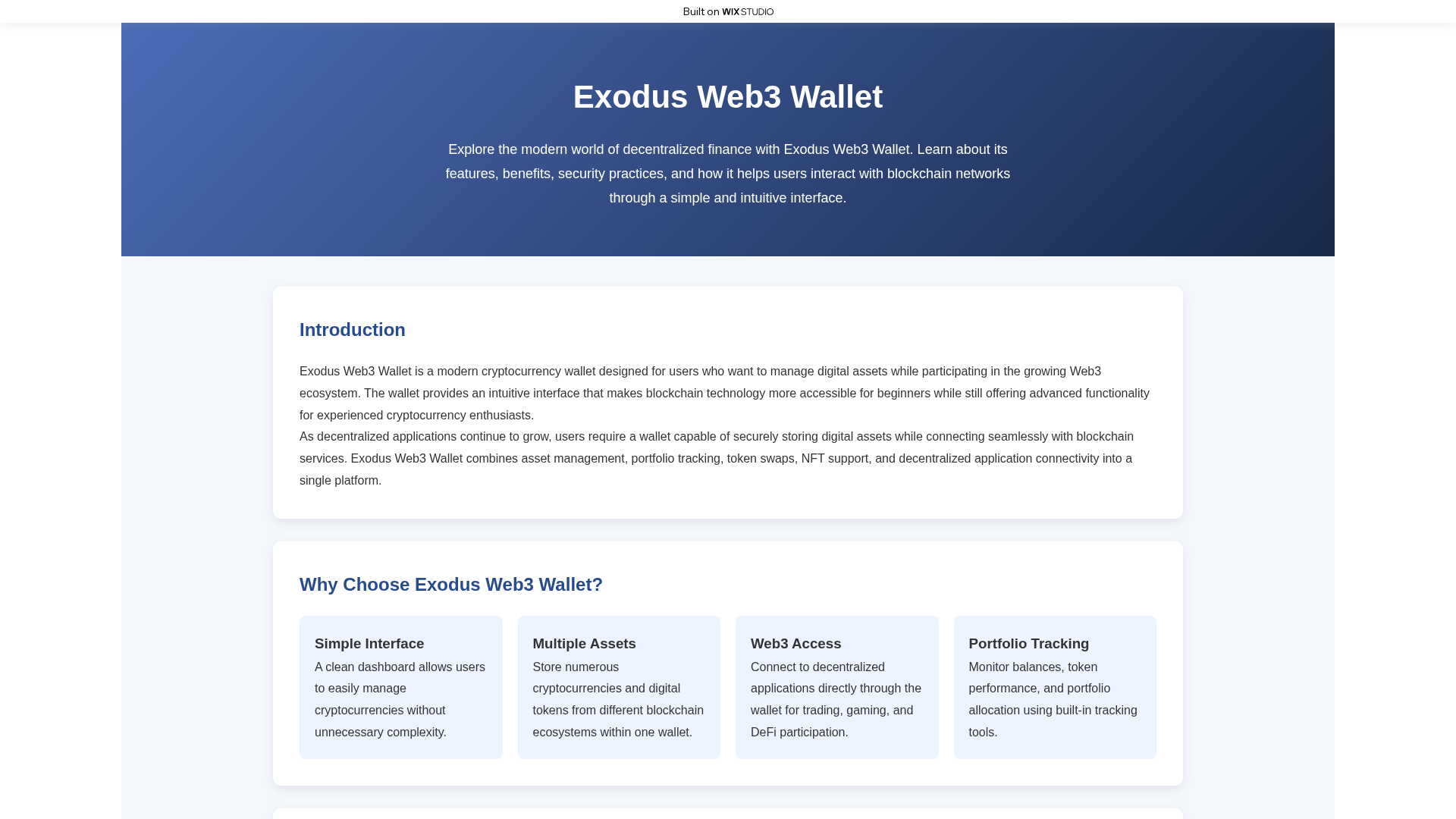 Screenshot of us-en-exidus.wixstudio.com