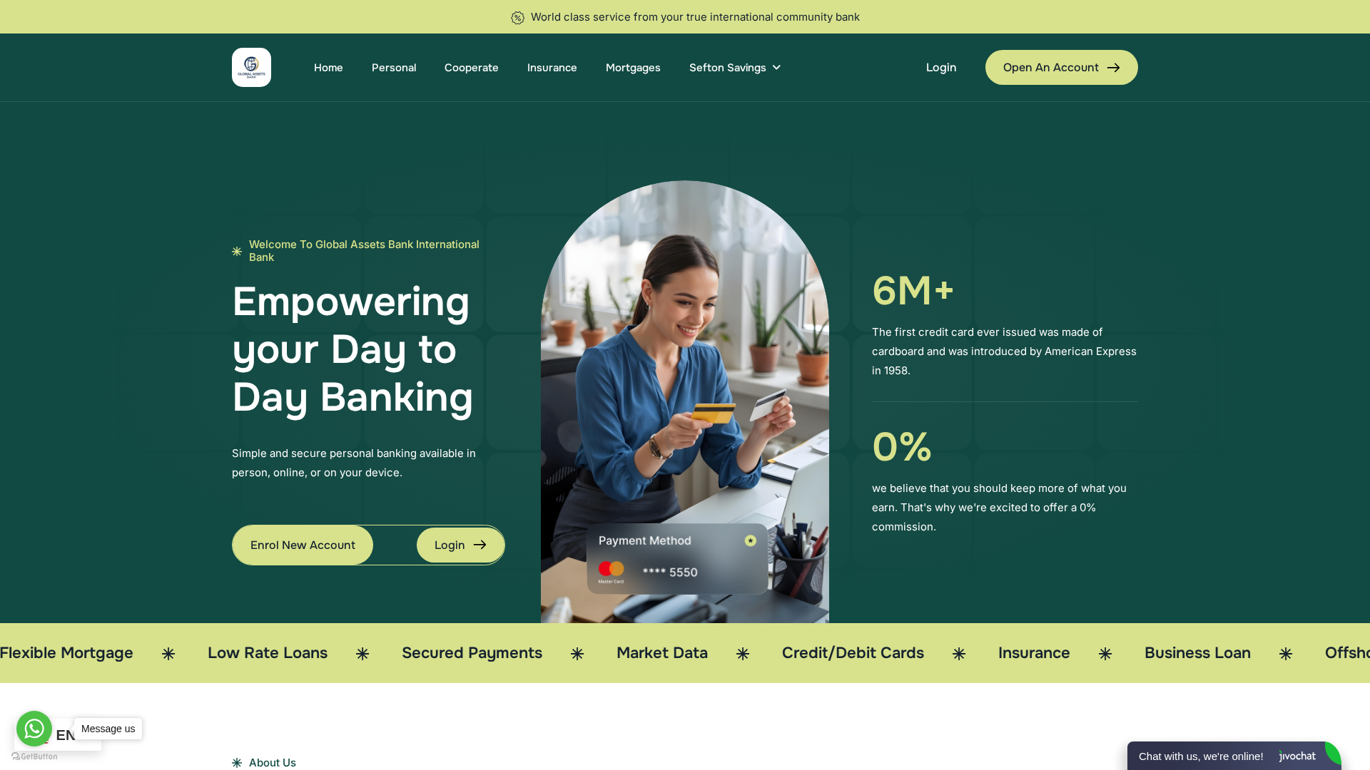 Screenshot of globalassetsbank.com