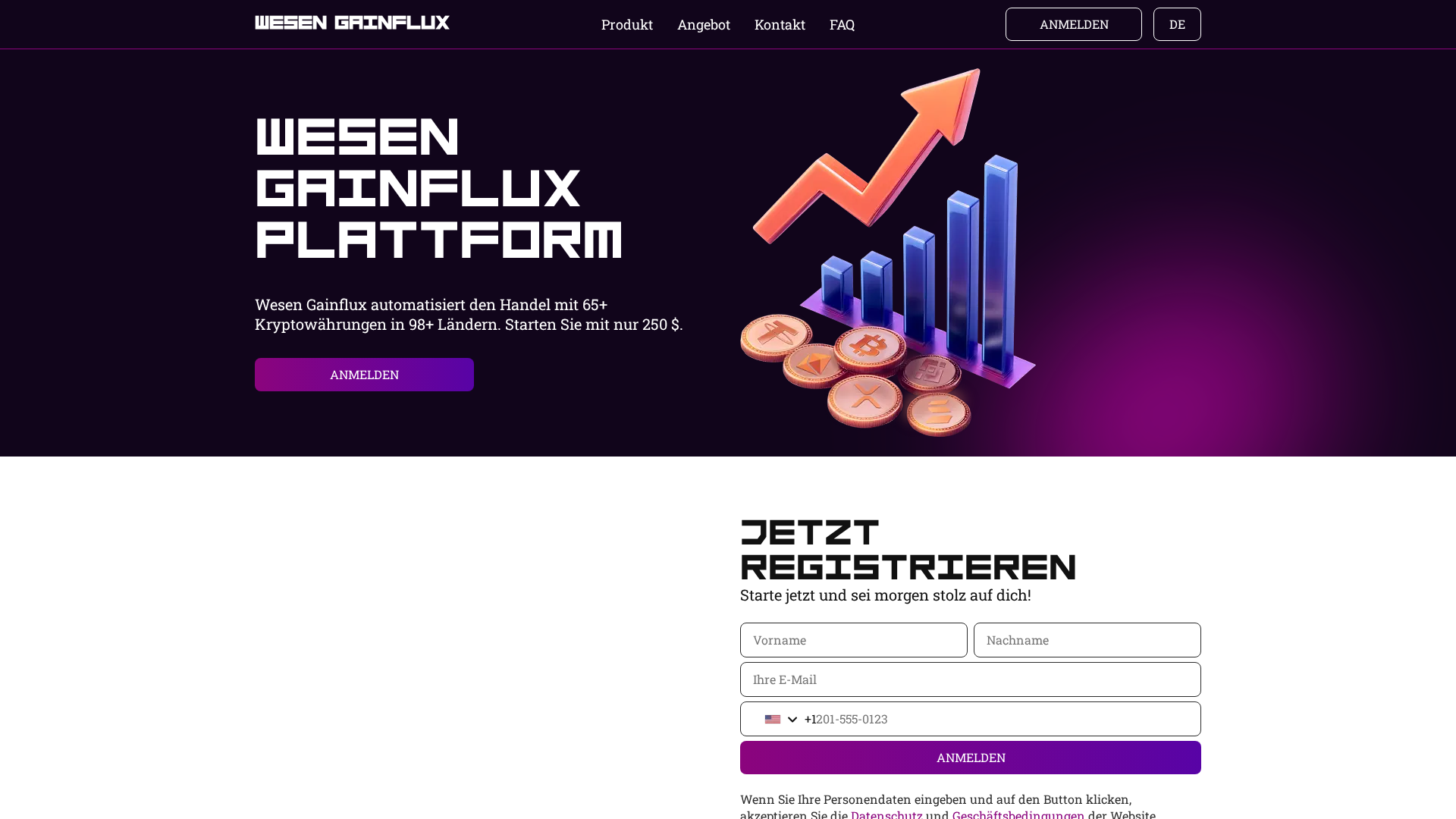 Screenshot of wesen-gainflux.com