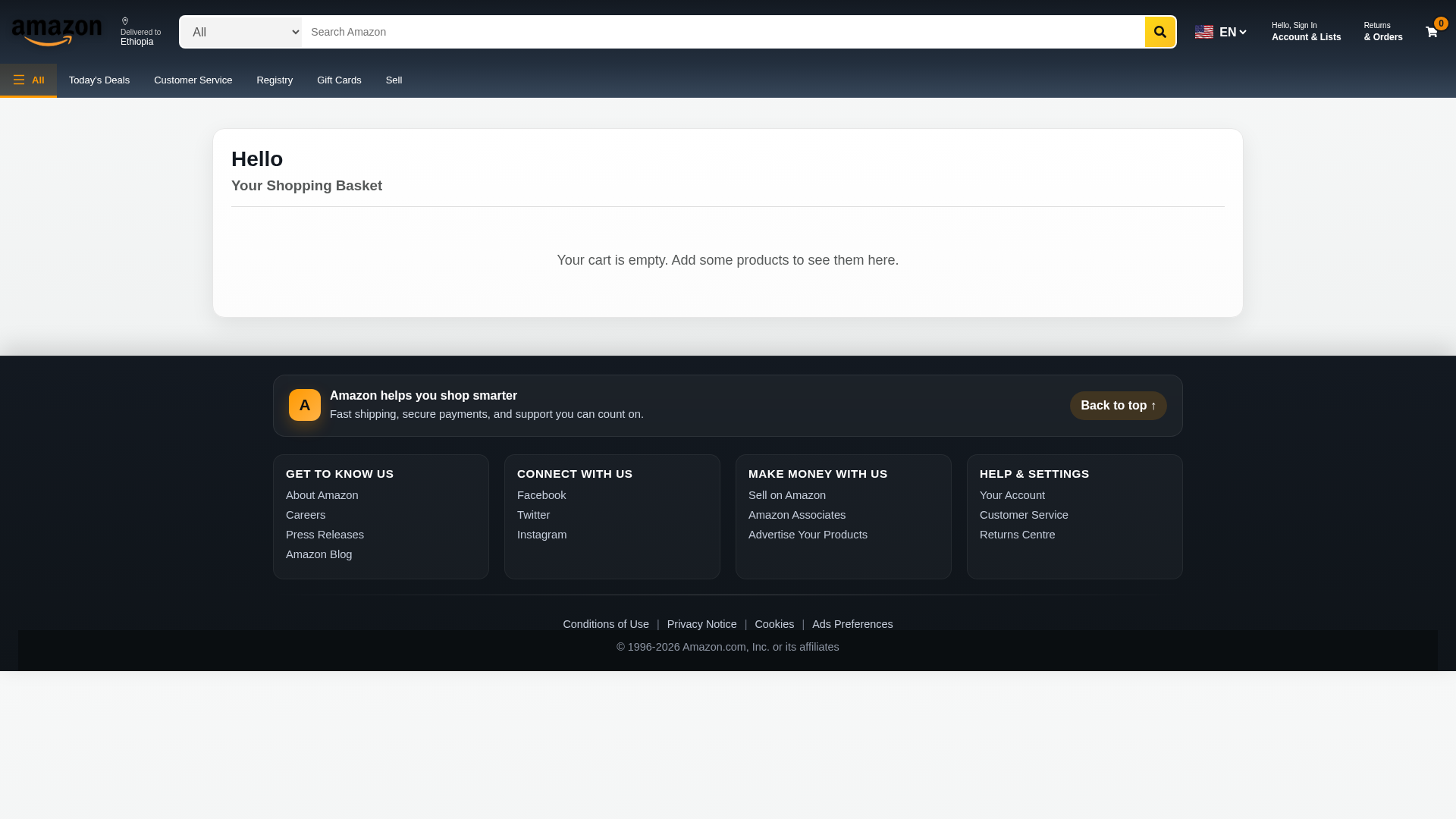 Screenshot of amazon-clone-six-rho-44.vercel.app