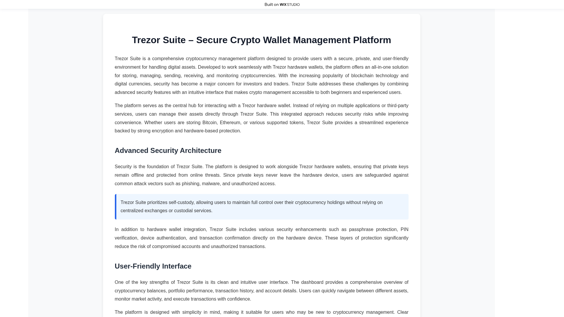 Screenshot of trzr-suite.wixstudio.com