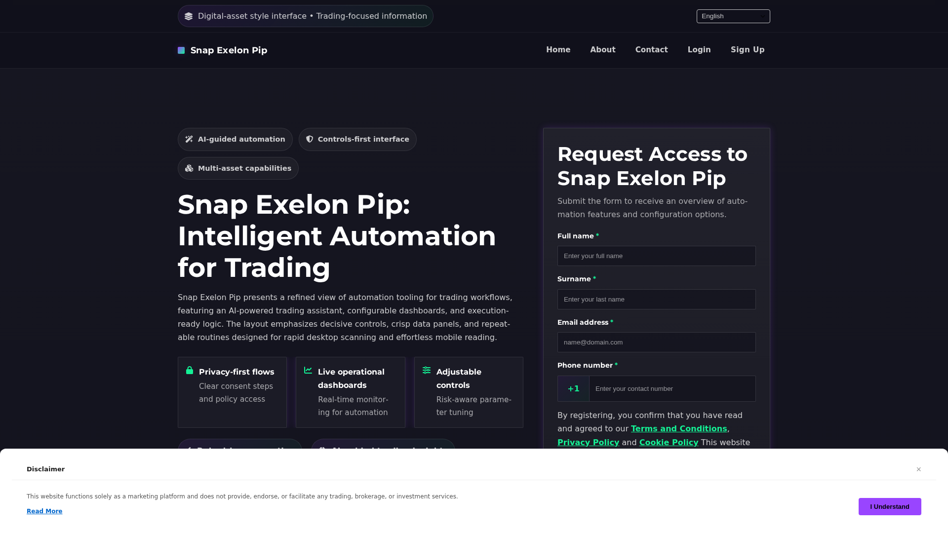 Screenshot of snap-exelon-pip.pro
