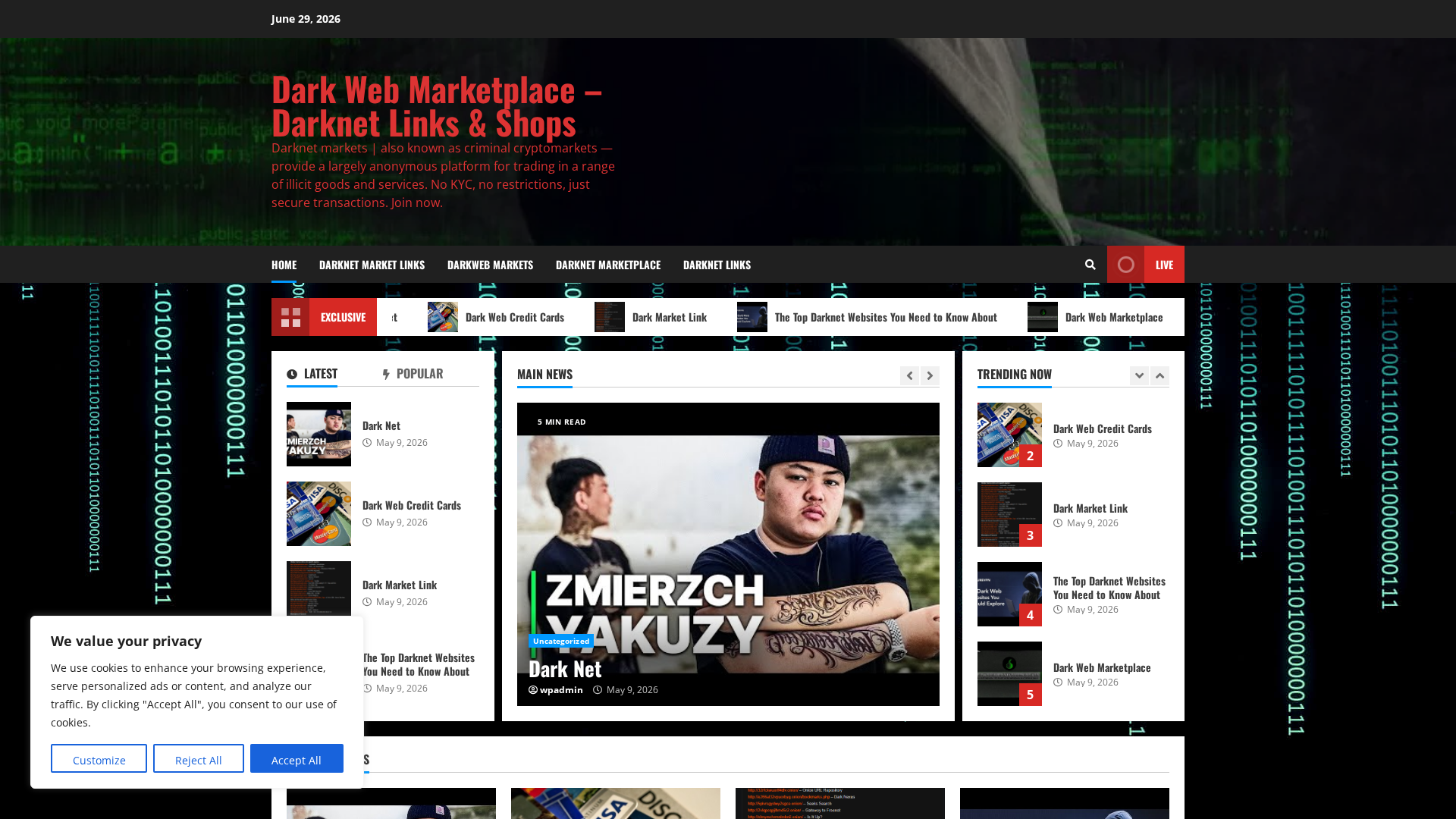 Screenshot of darkwebmarketplace.info