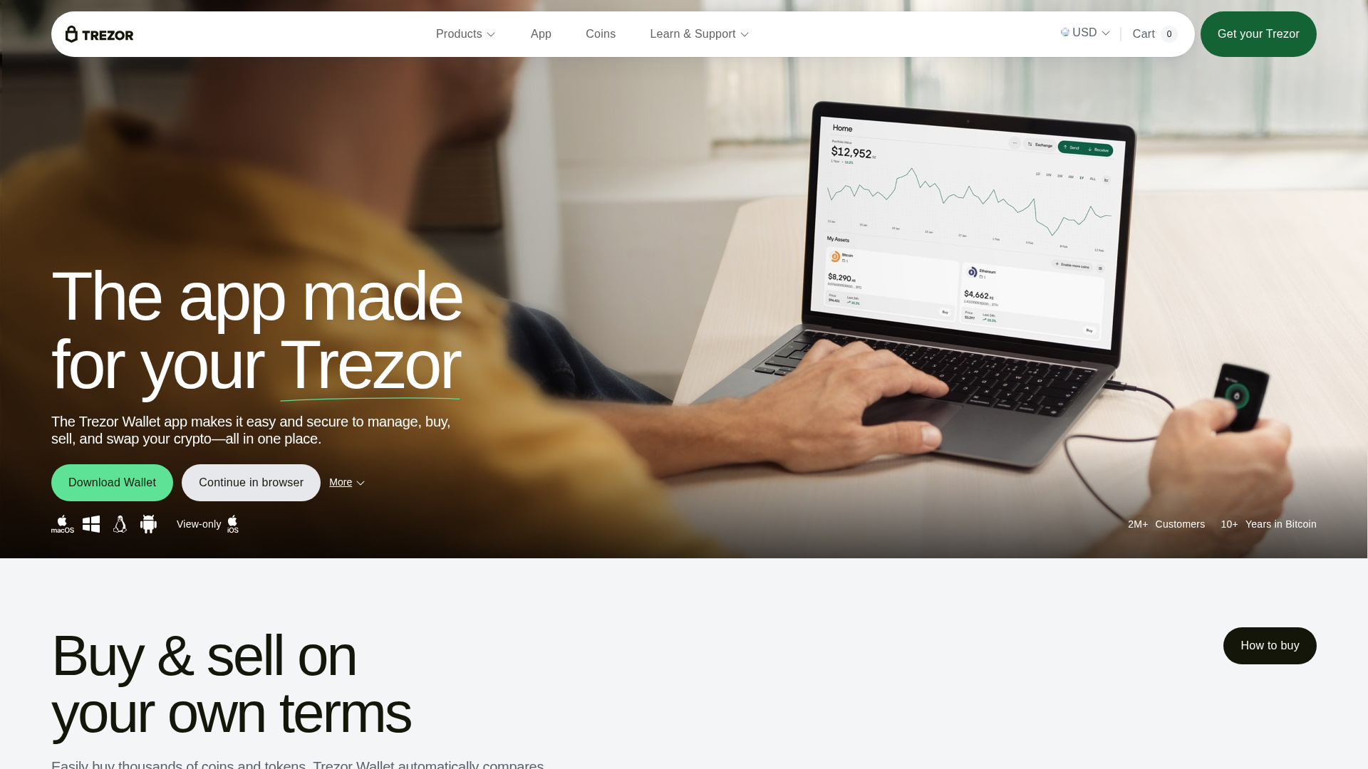 Screenshot of trezorsuitev2.com