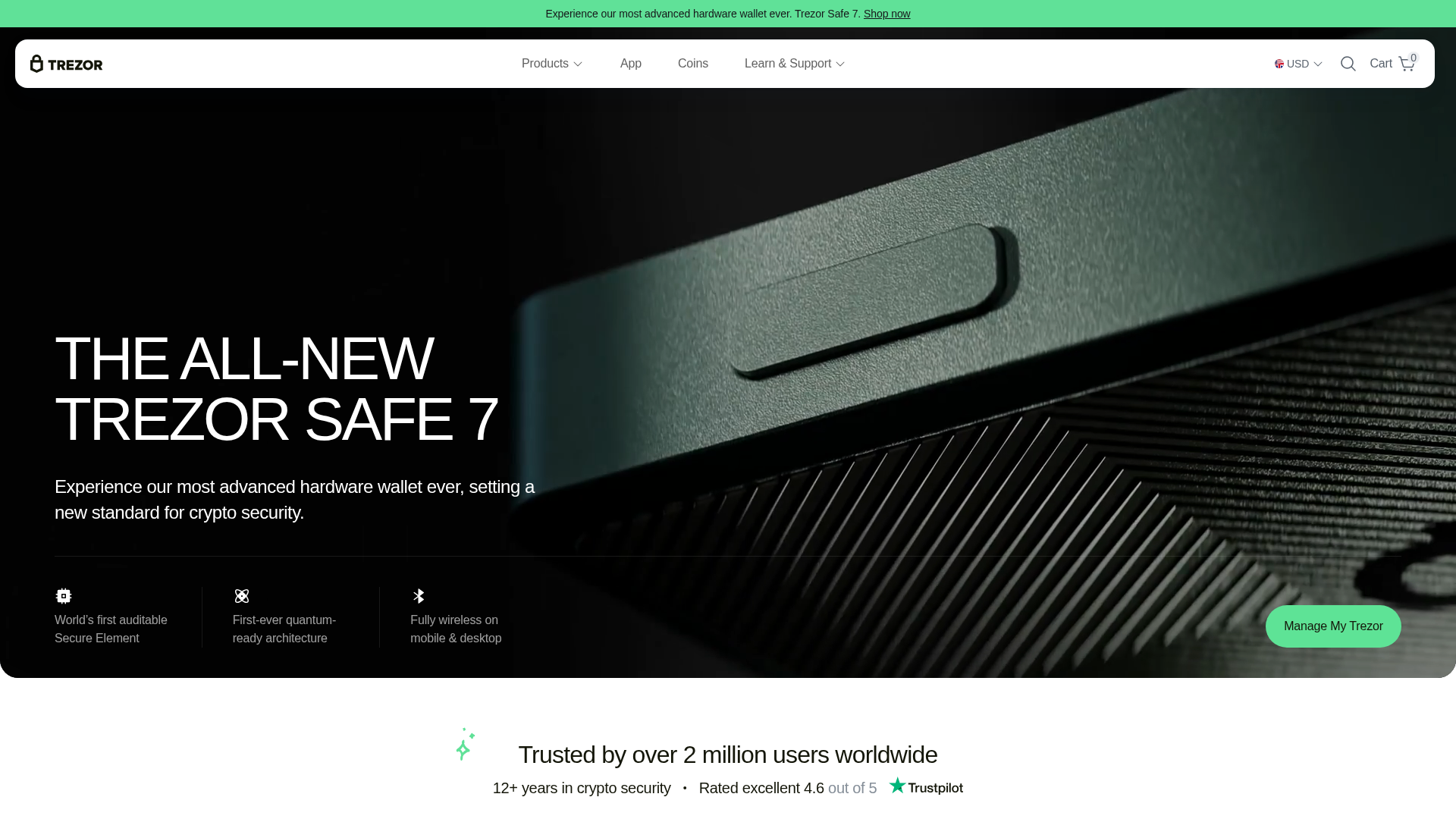 Screenshot of trezorupdate.io