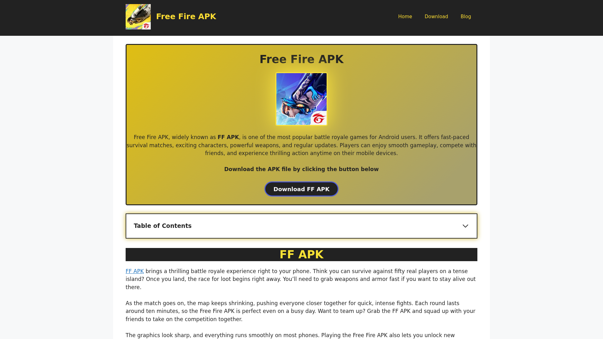 Screenshot of ffapk.in