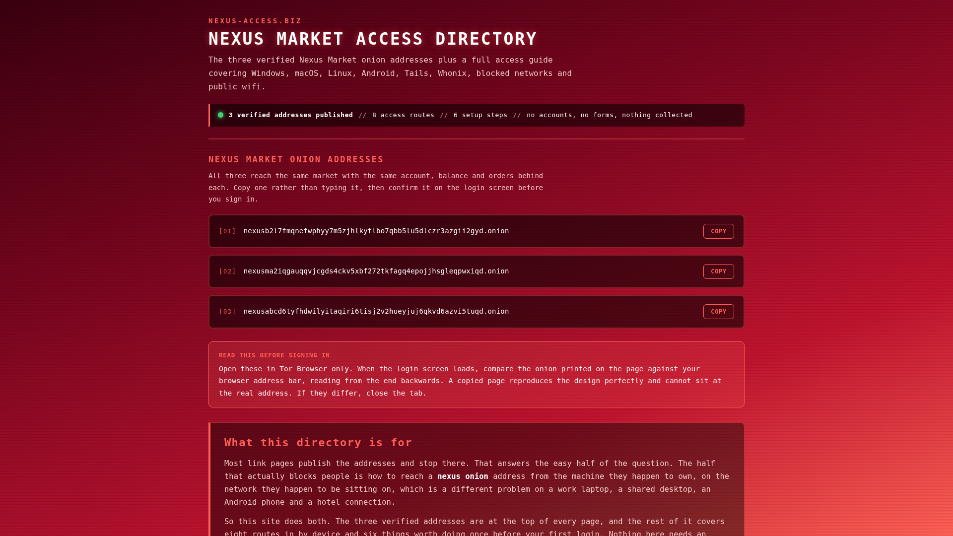 Screenshot of nexus-access.biz
