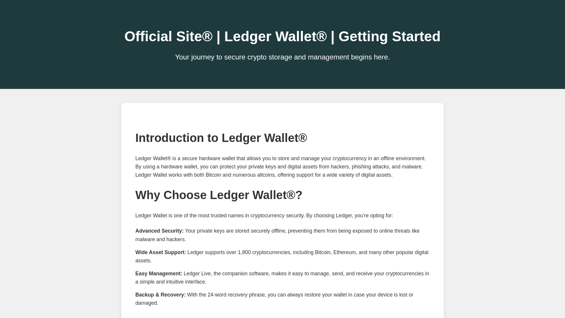 Screenshot of start-ledgr-walet.pages.dev