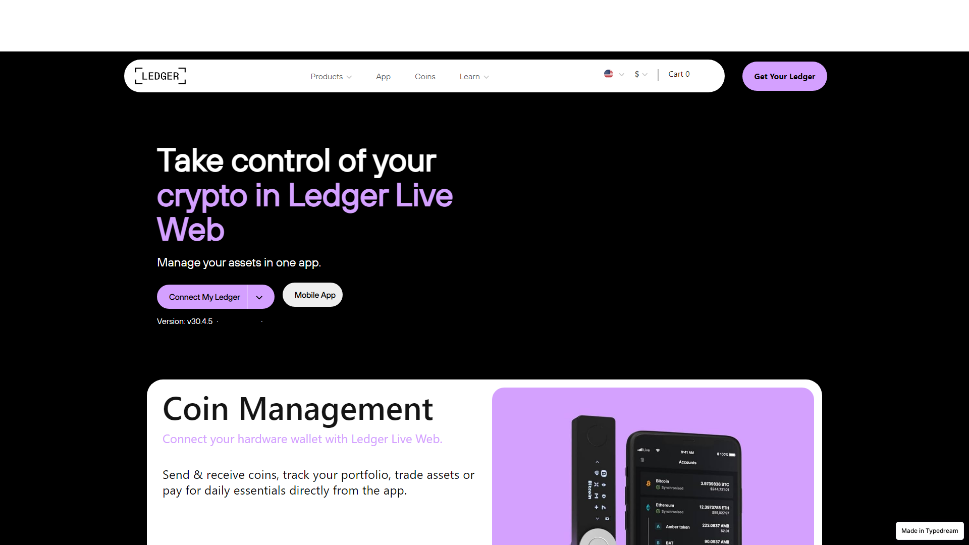 Screenshot of start-live--ledger-app.typedream.app