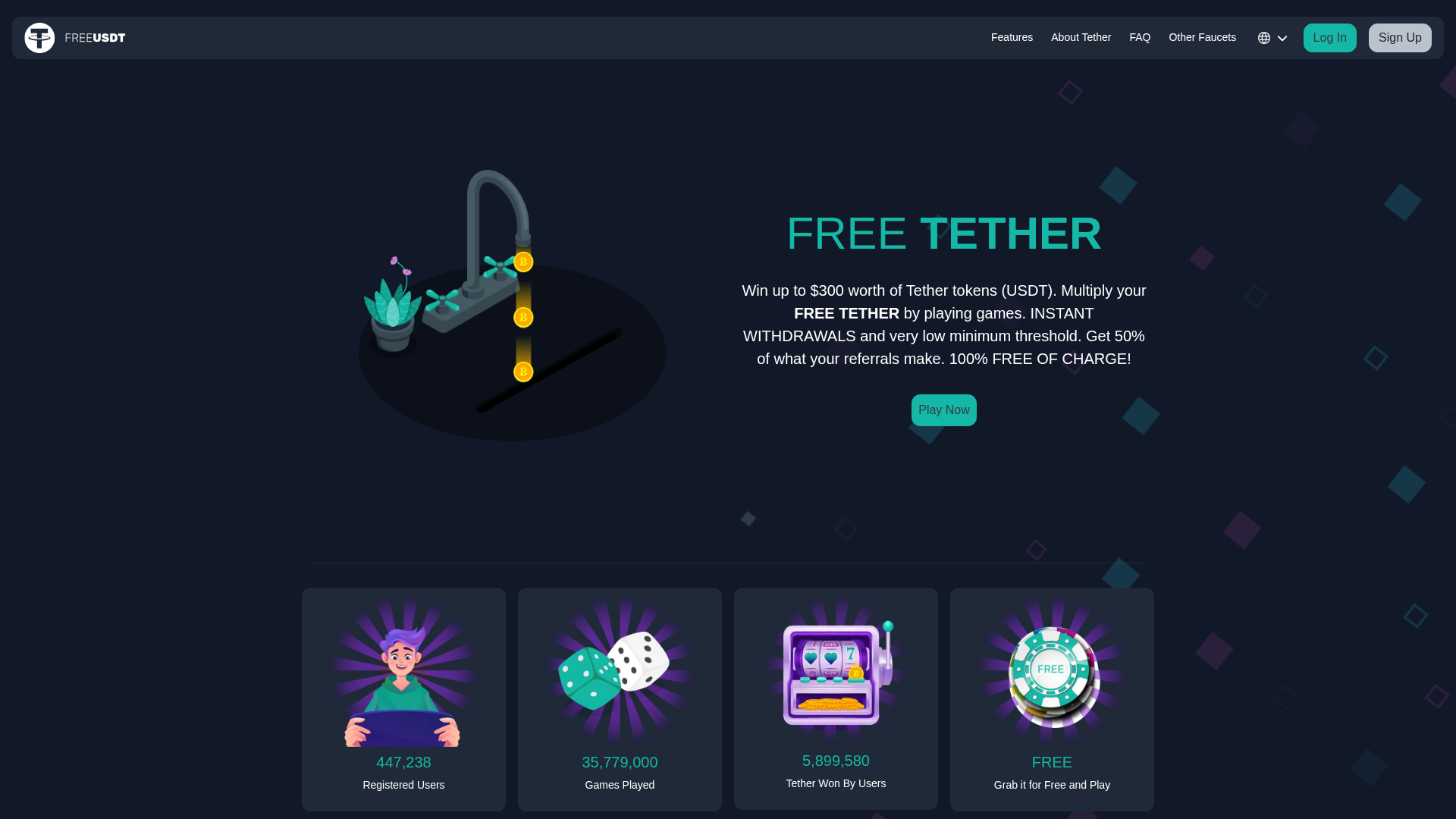 Screenshot of freetether.com