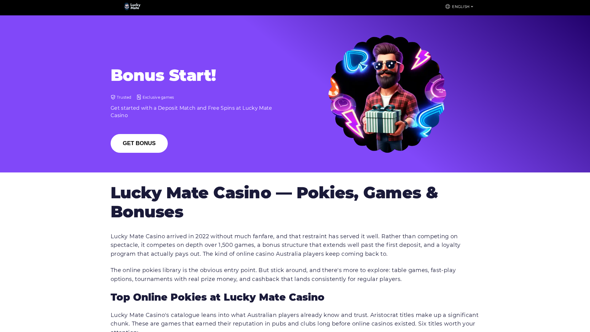 Screenshot of lucky-mate-bonus.com