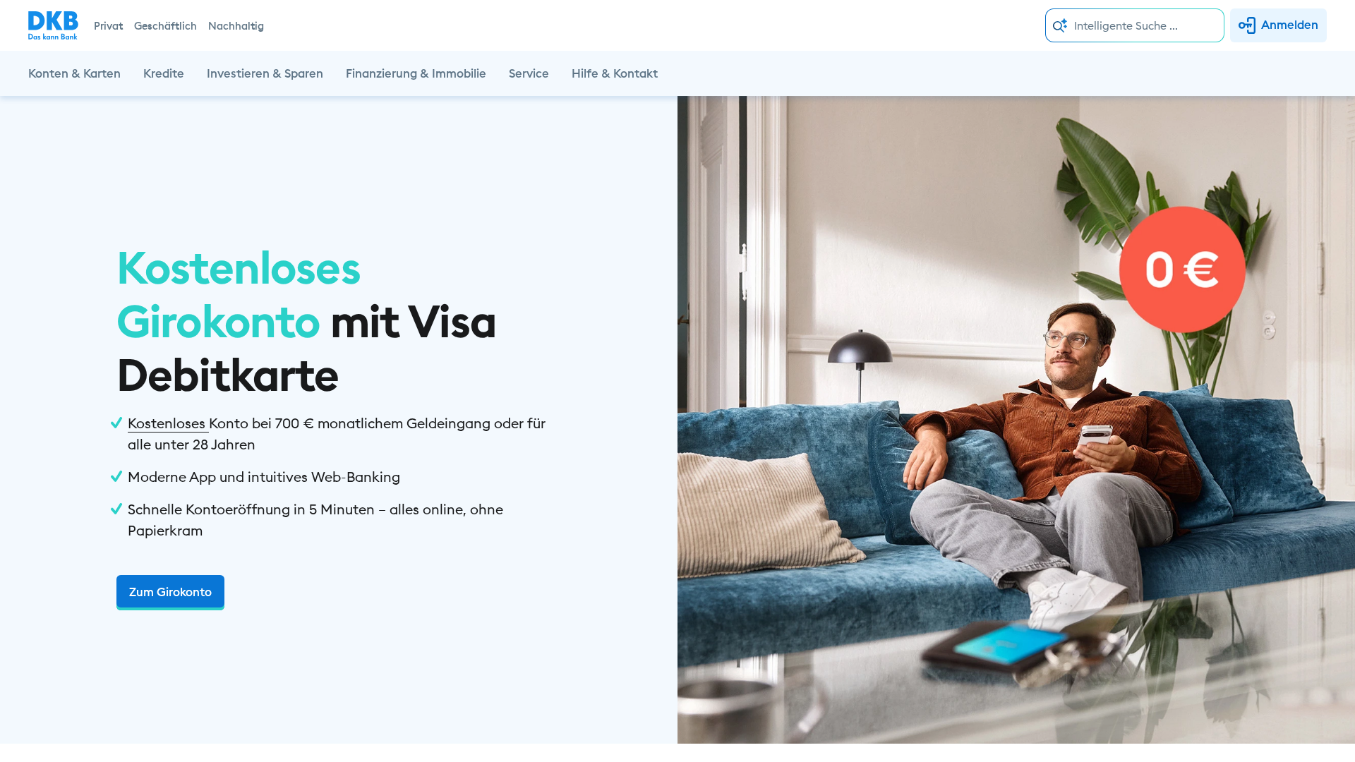 Screenshot of online-bankingdkb.com