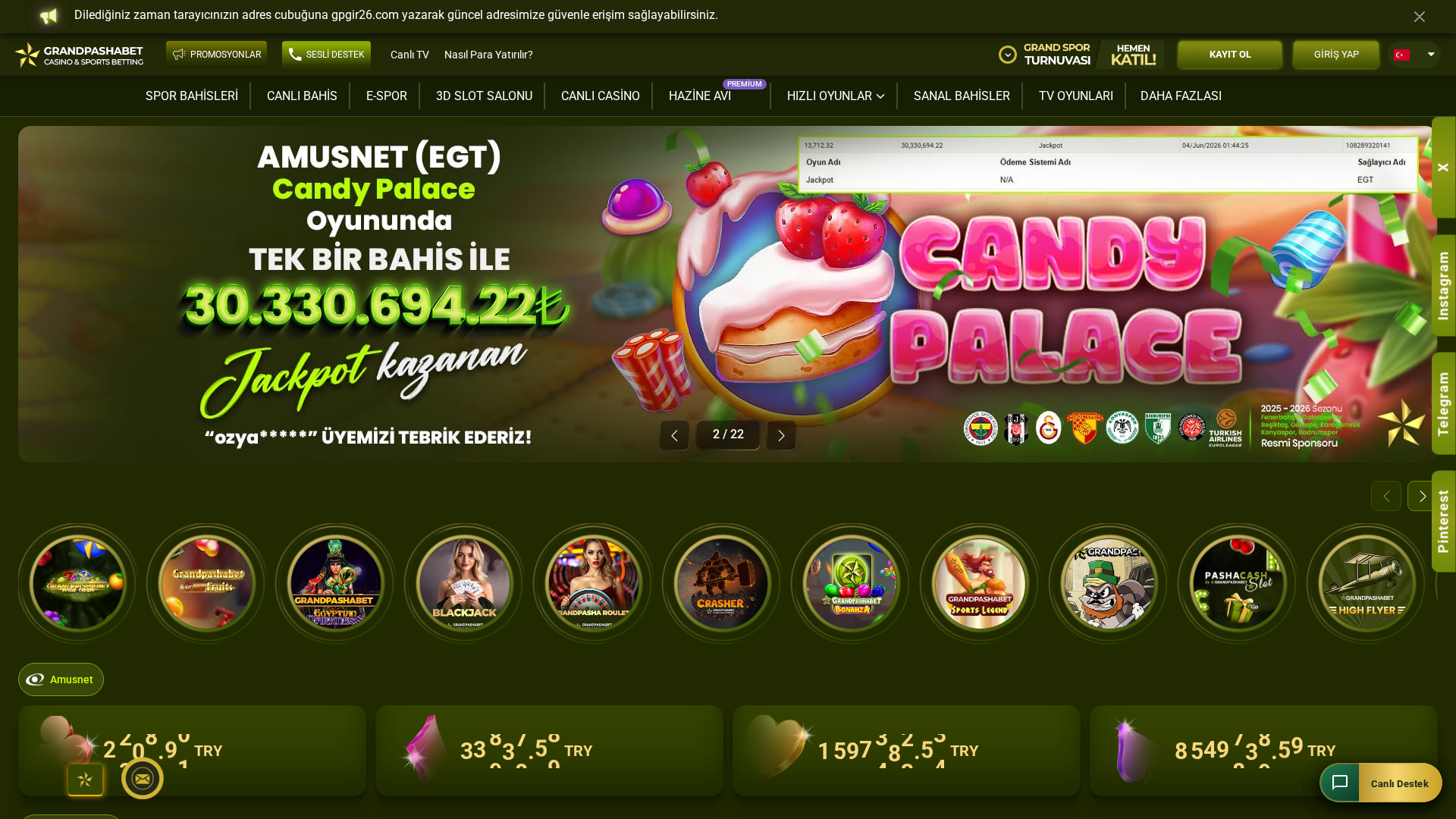 Screenshot of tr.grandpashabet-2026.xyz