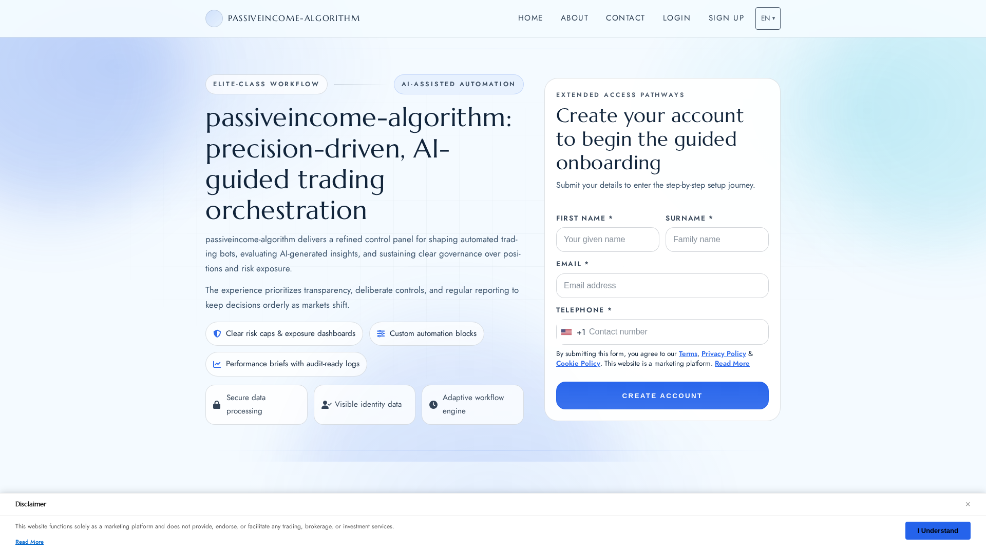 Screenshot of passiveincome-algorithm.com