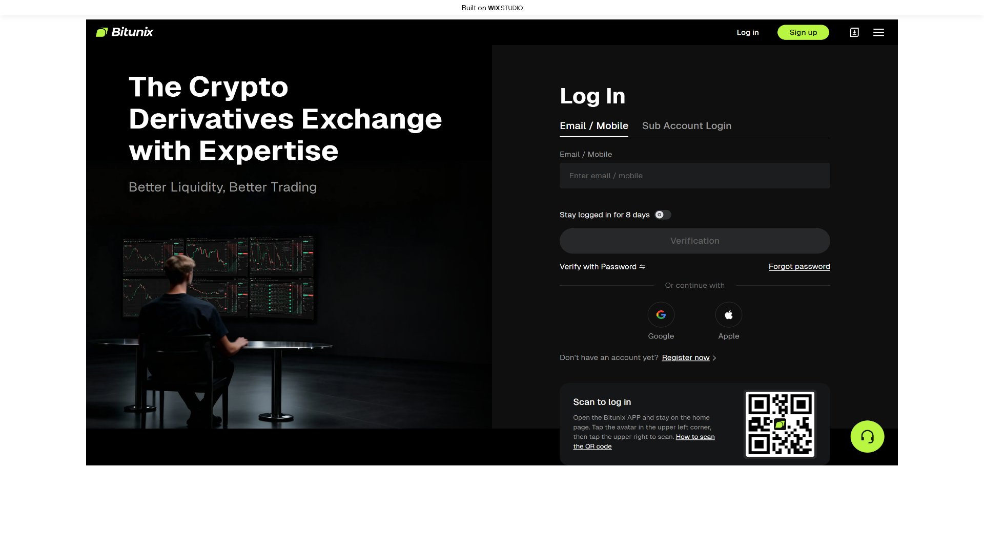 Screenshot of home-bitunexx.wixstudio.com