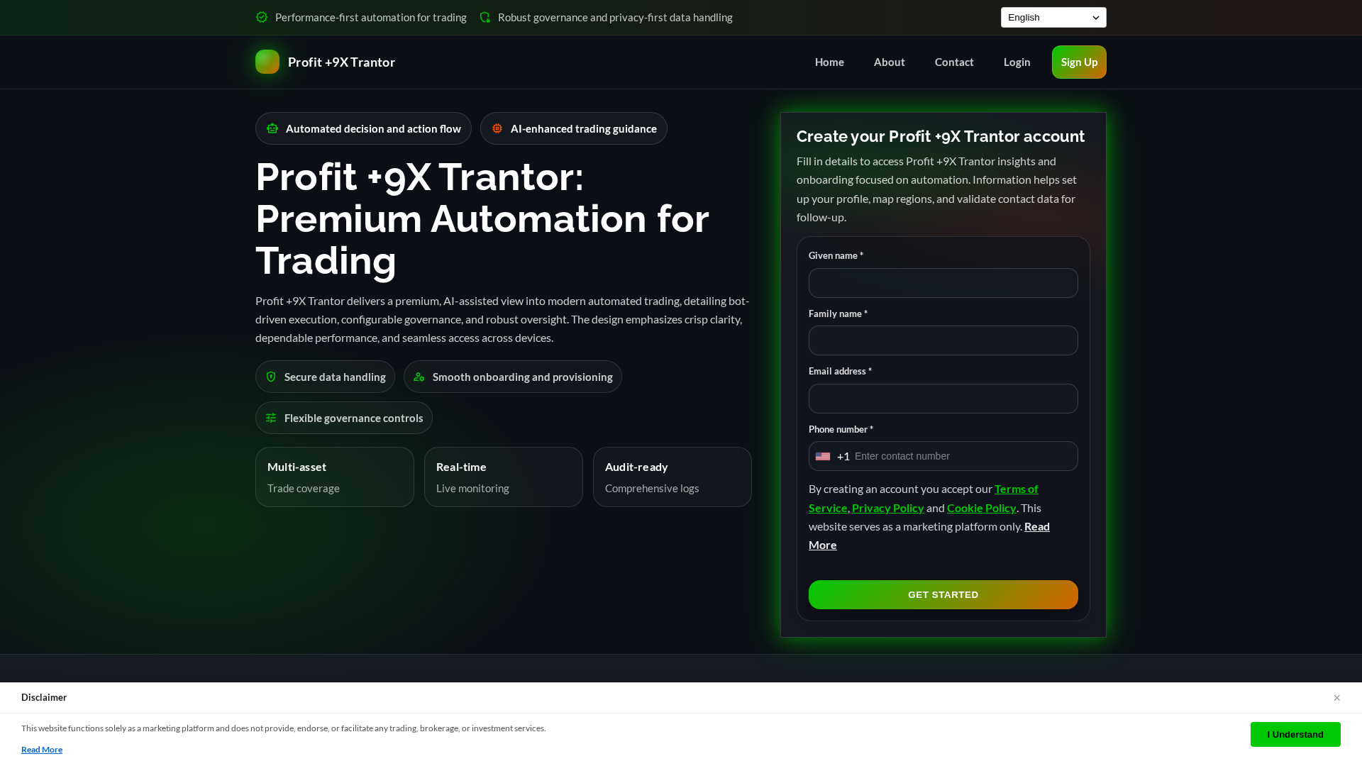 Screenshot of profit9xtrantorsoftware.click